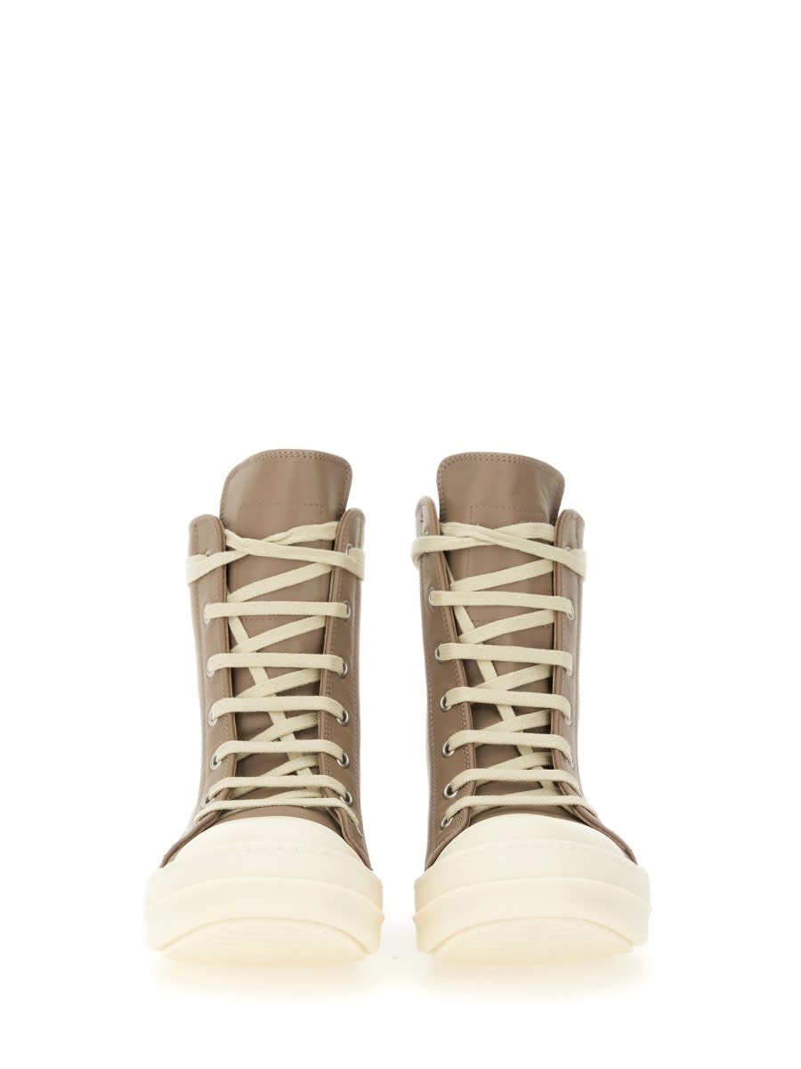 Rick Owens Hollywood High Top Sneakers Flesh And Milk In Neutral