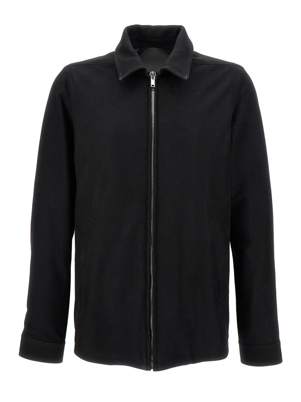Shop Rick Owens Black Brad Jacket With Cassic Reverses In Leather Man