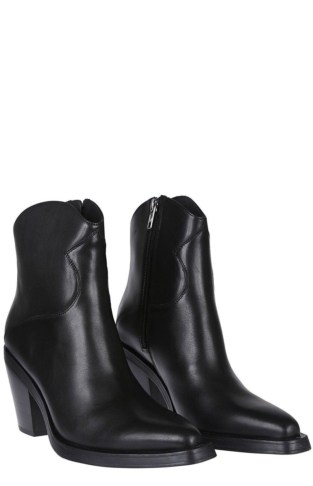 Ash Judy Pointed-toe Zipped Boots In Animal Print