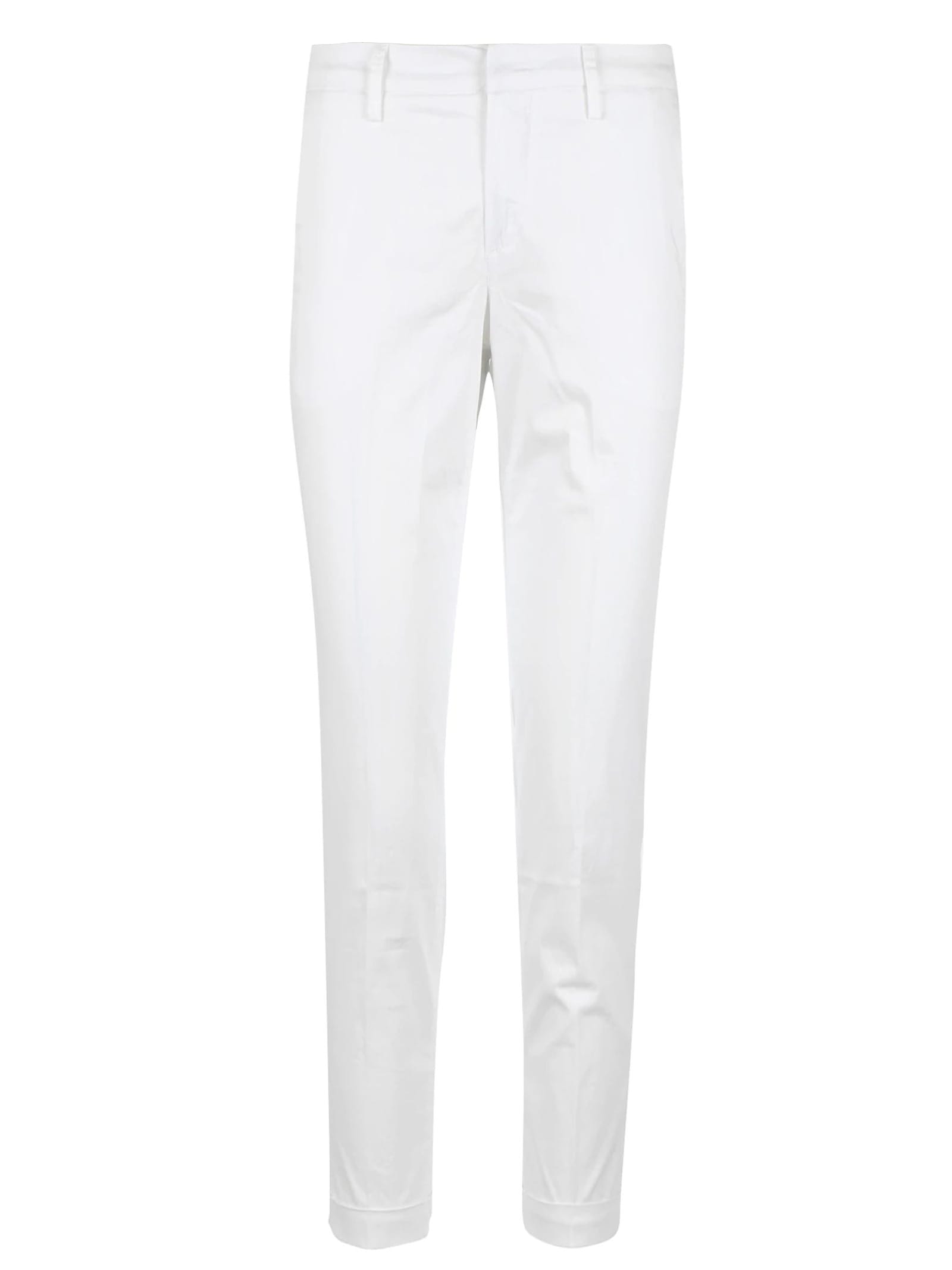Fay White Cotton Chino Trousers