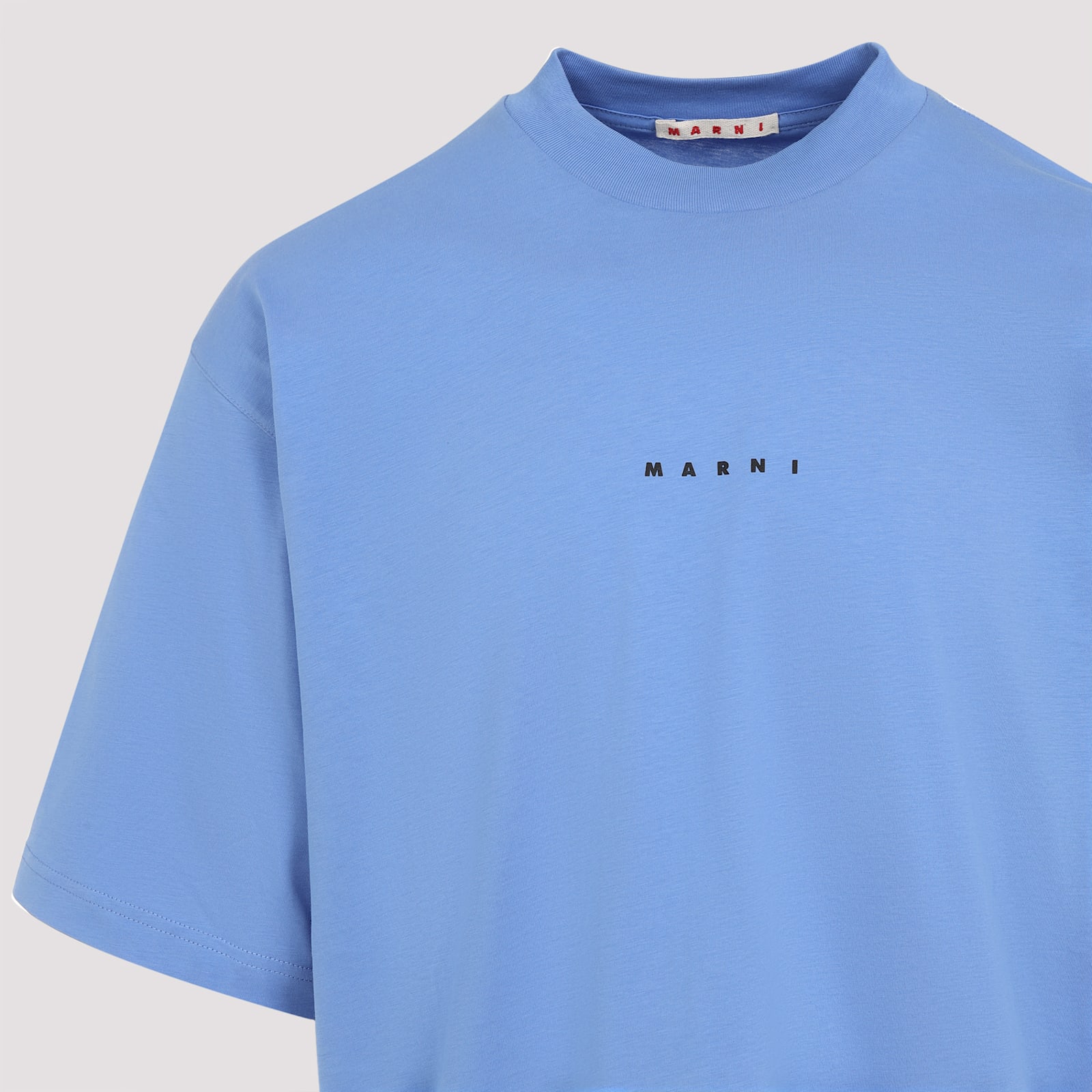 Shop Marni Cotton T-shirt In Blue Lilac