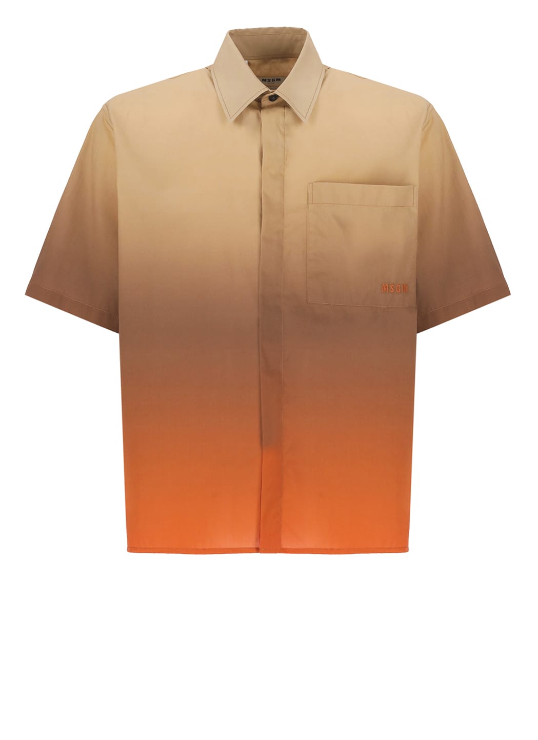 Shop Msgm Cotton Shirt In Brown