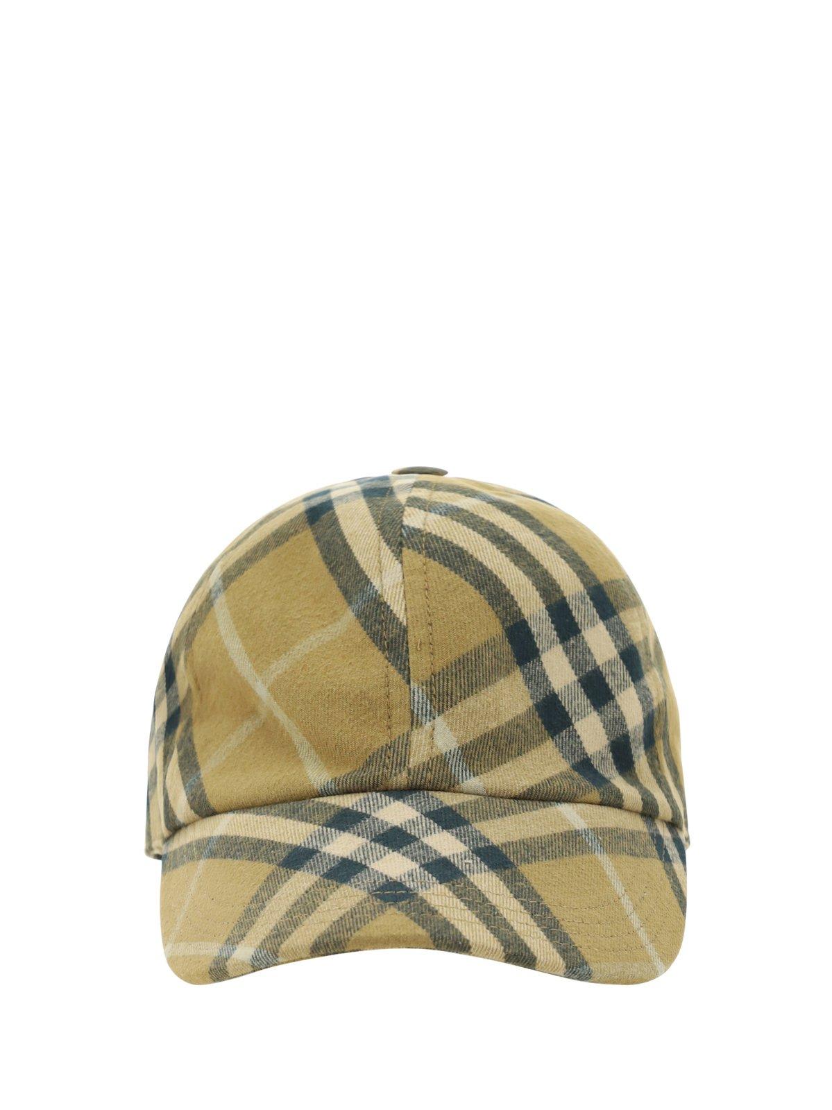 BURBERRY CHECK PRINTED BASEBALL CAP 