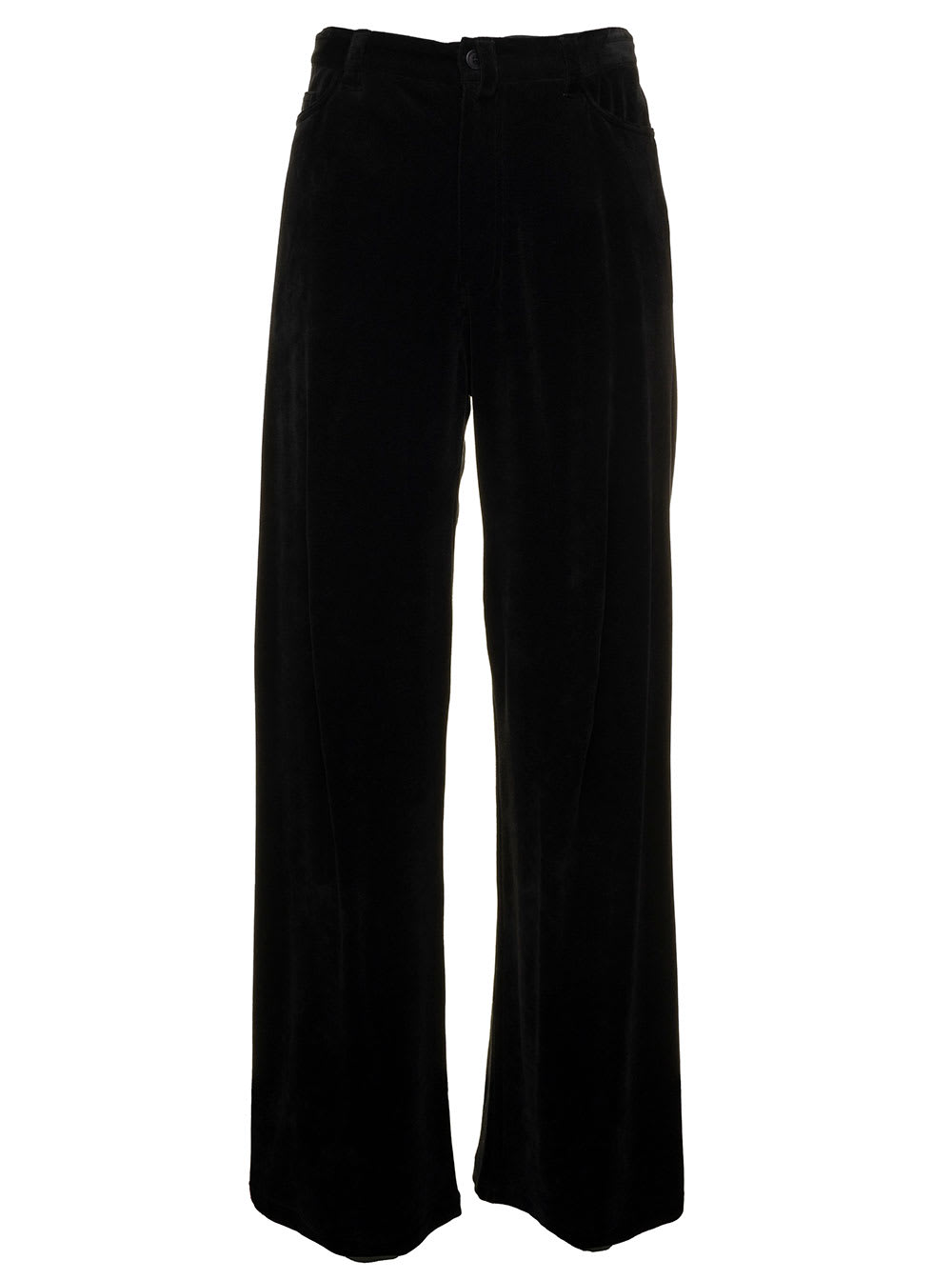Balenciaga Black Straight Pants In Velvet Man Balenciaga