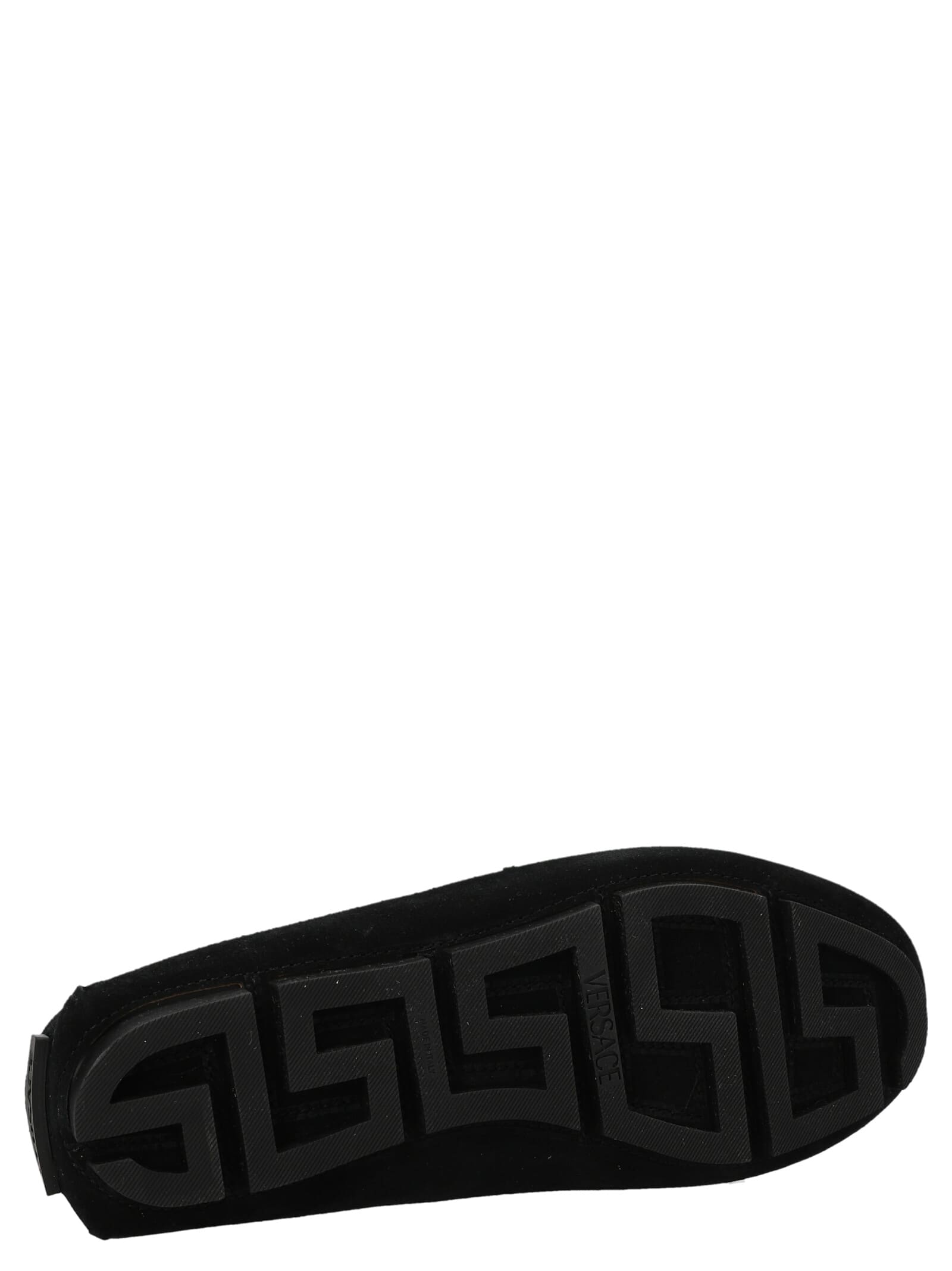 Shop Versace Crosta Loafers In Black