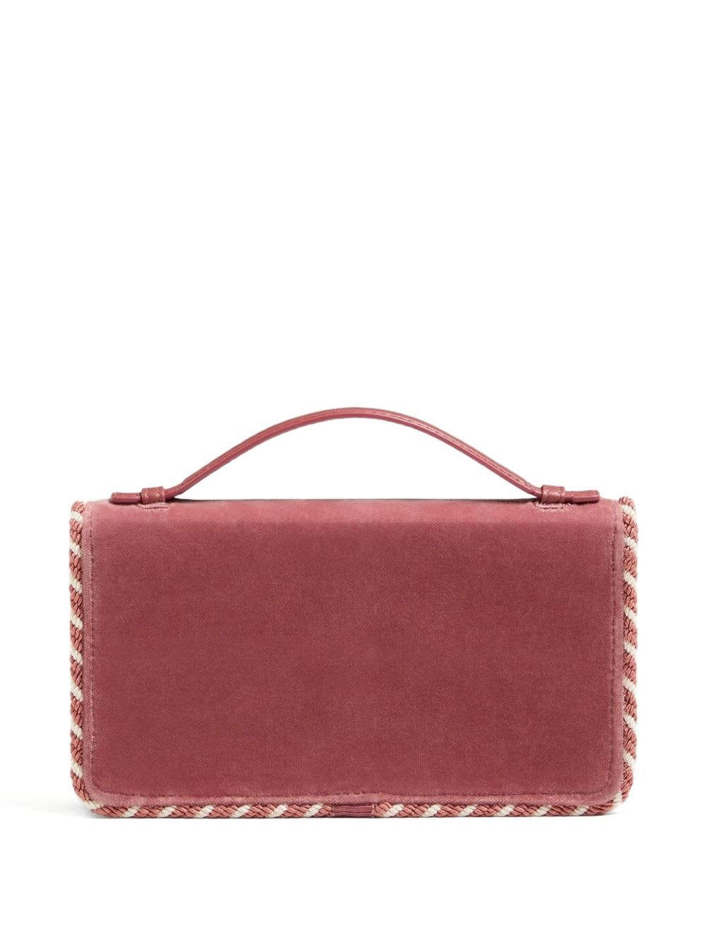 Valentino Vlogo Signature Velvet Wallet On Chain In Pink