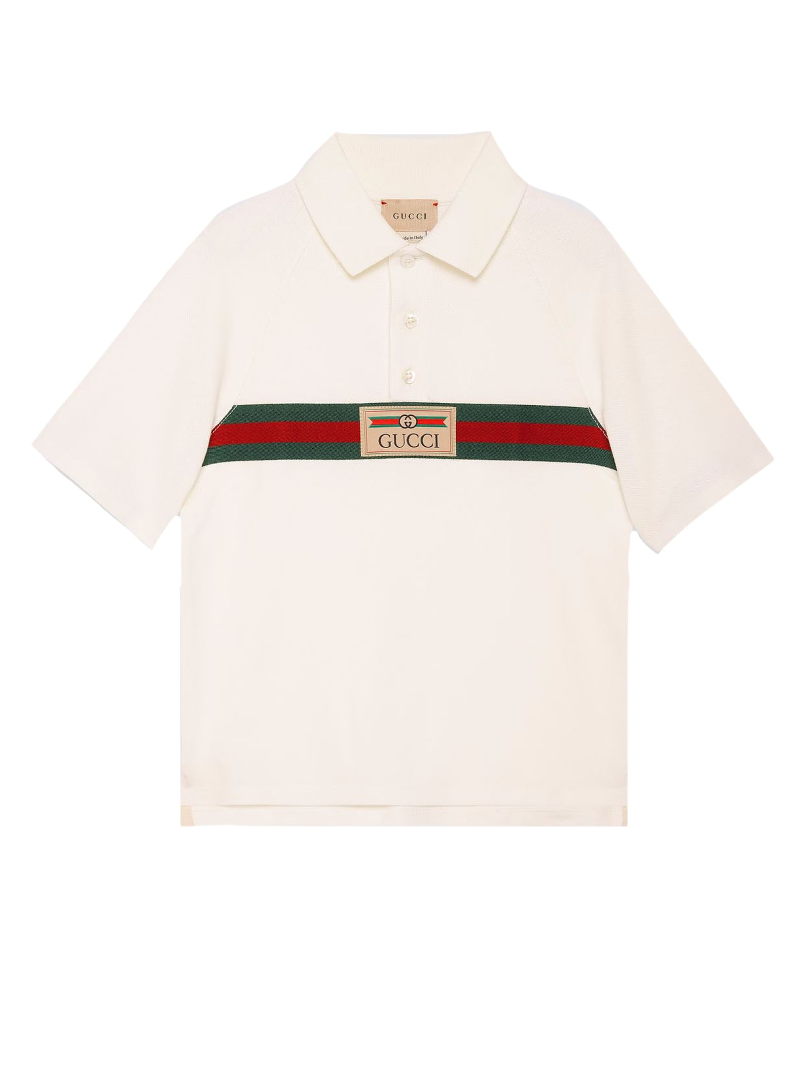 GUCCI CHILDRENS COTTON POLO TOP WITH WEB