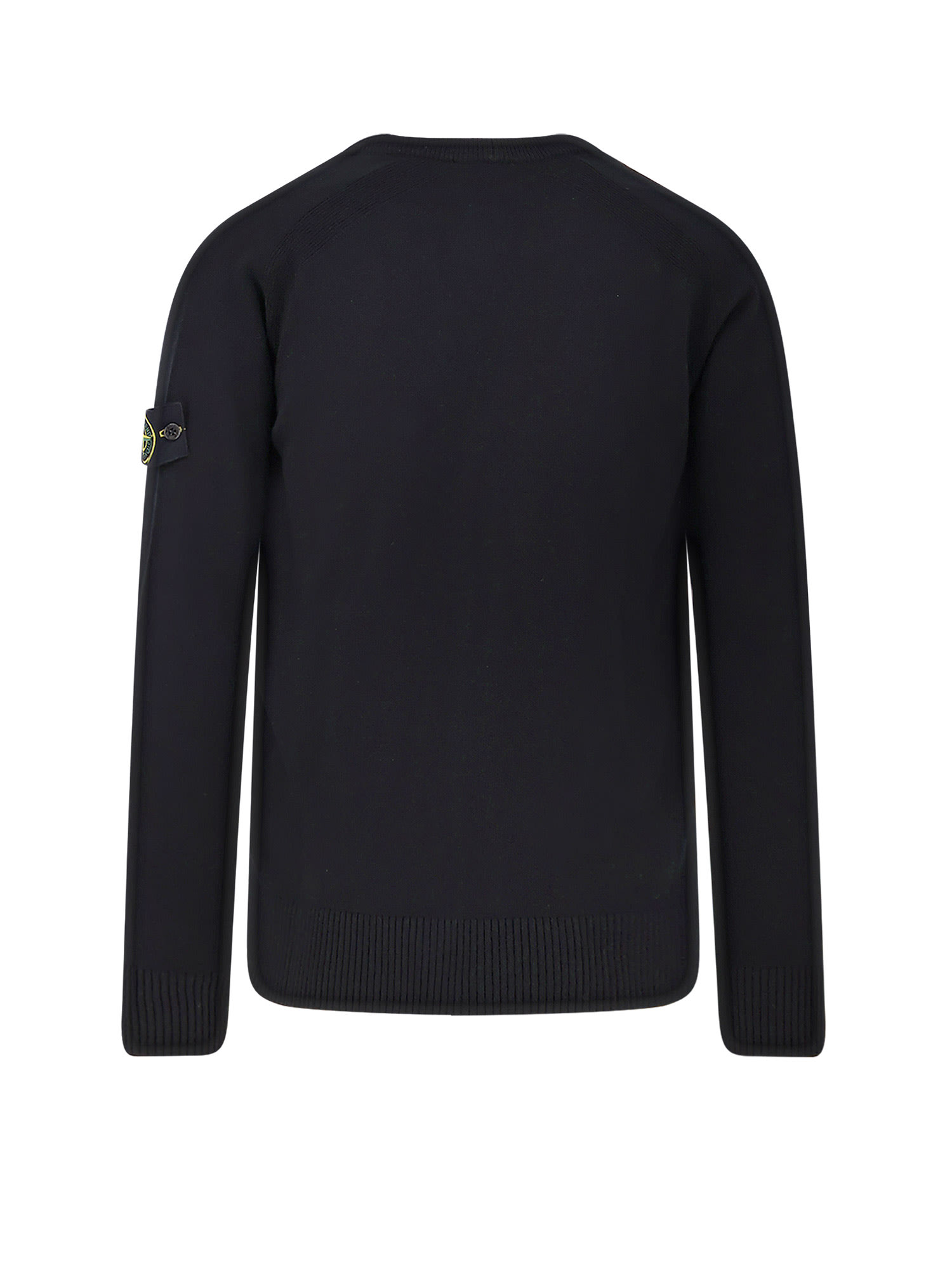 Stone Island Certified Virgin Wool Cardigan In Blue