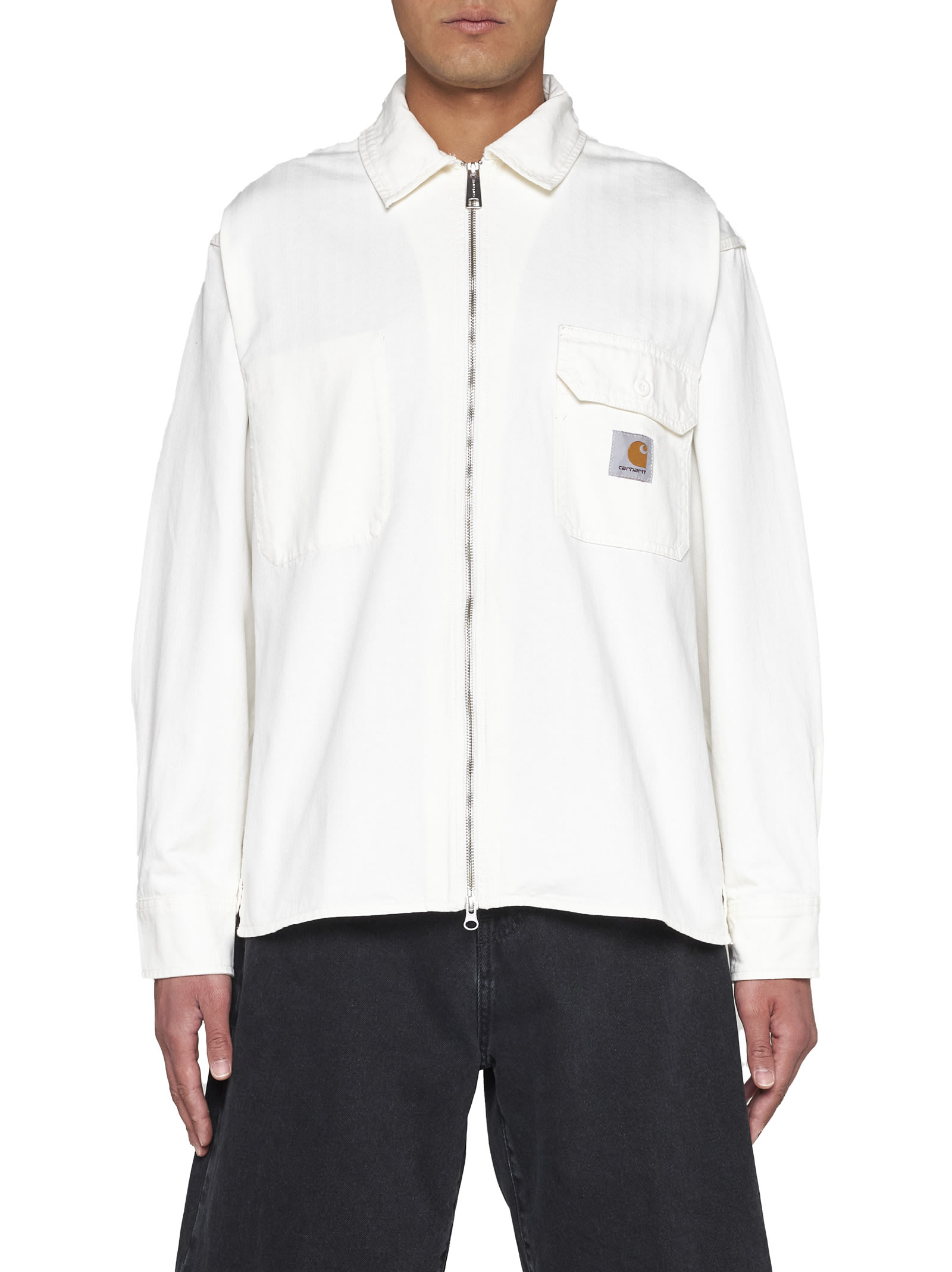 Shop Carhartt Jacket In Off-white Rinsed