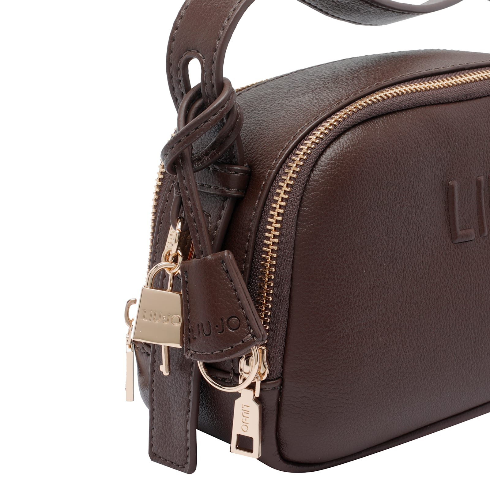 Liu •jo Medium Logo Shoulder Bag In Brown