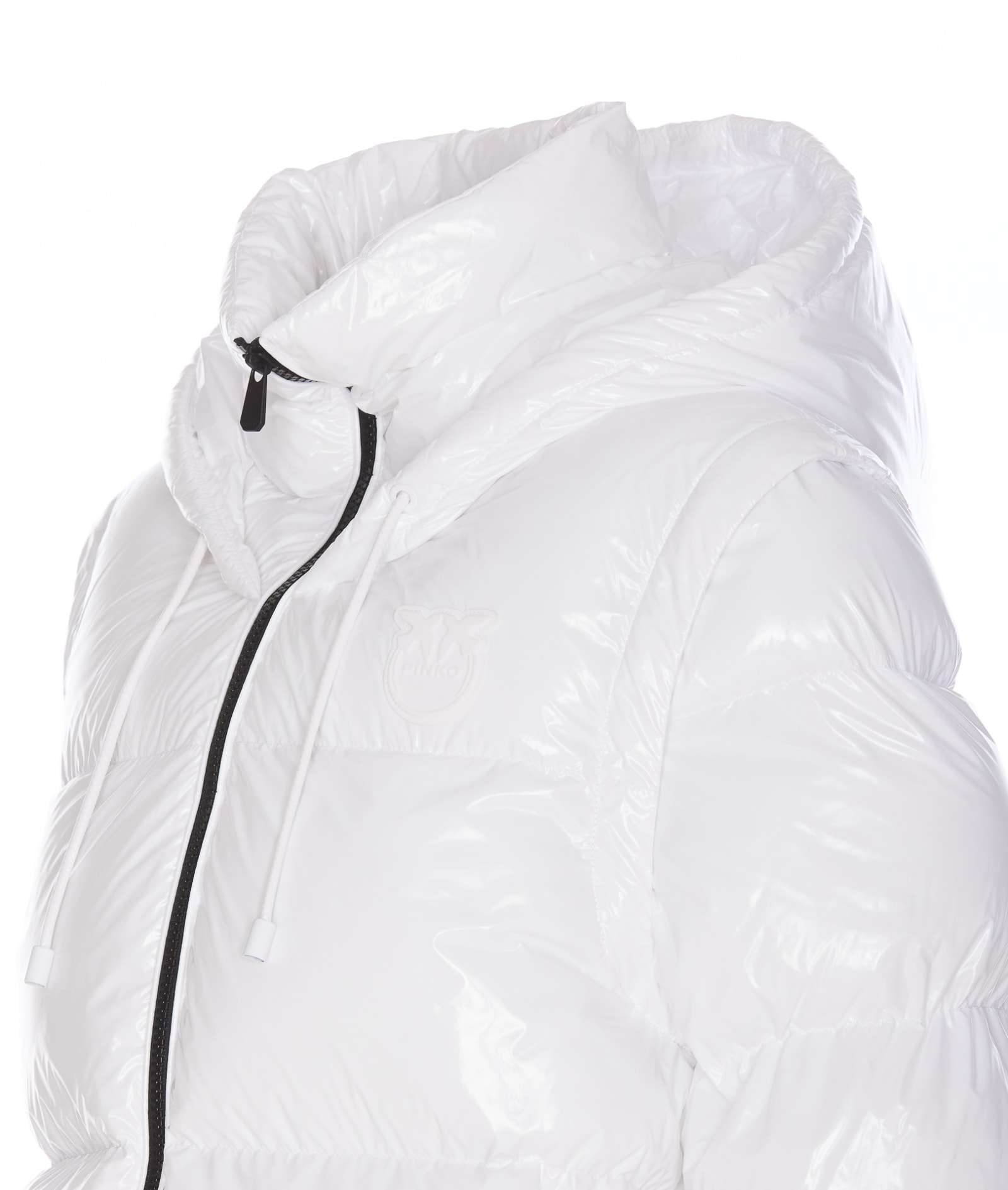 Shop Pinko Indice Glossy Down Jacket In White