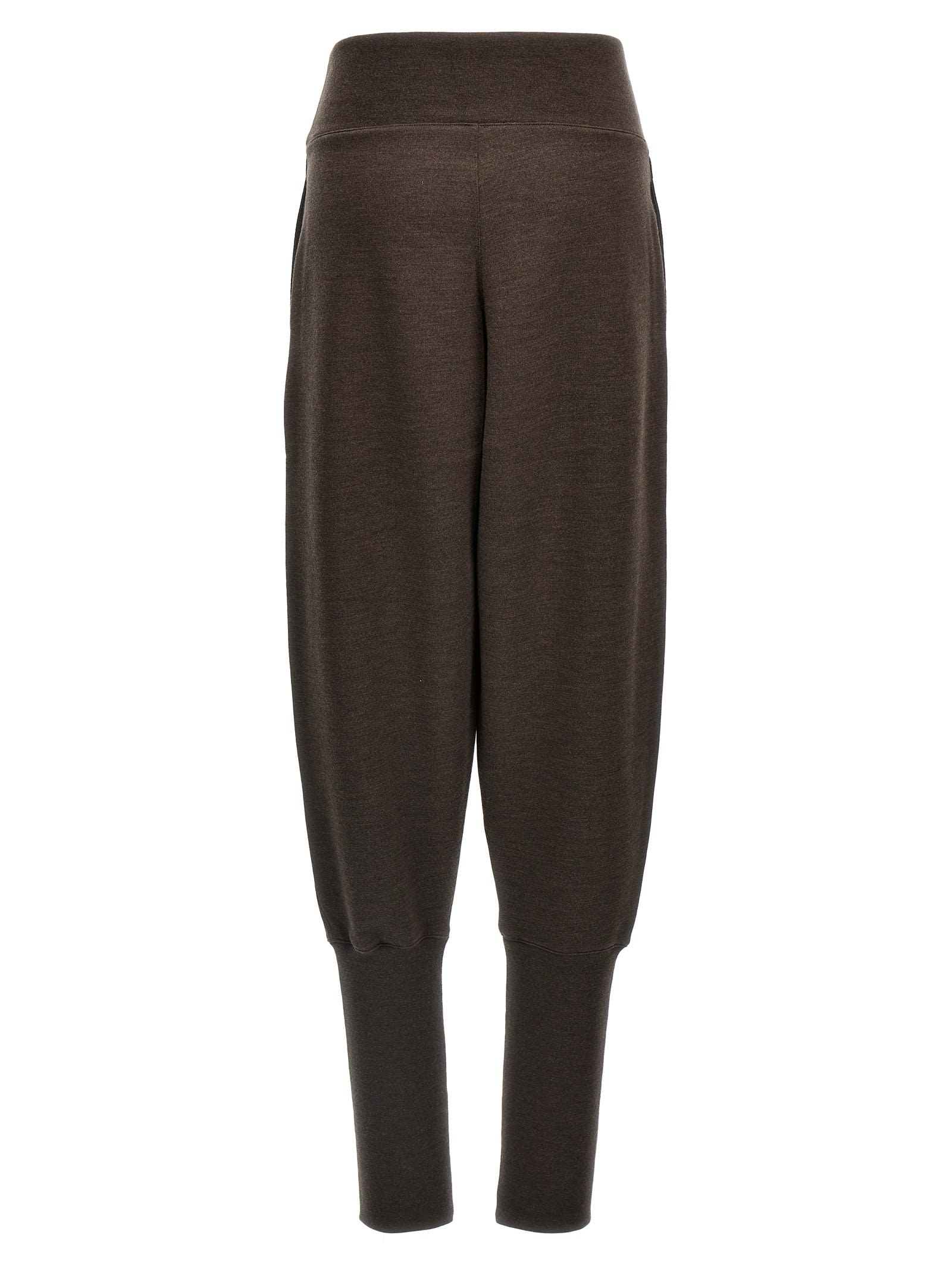 Shop Lemaire Wool Joggers In Brown