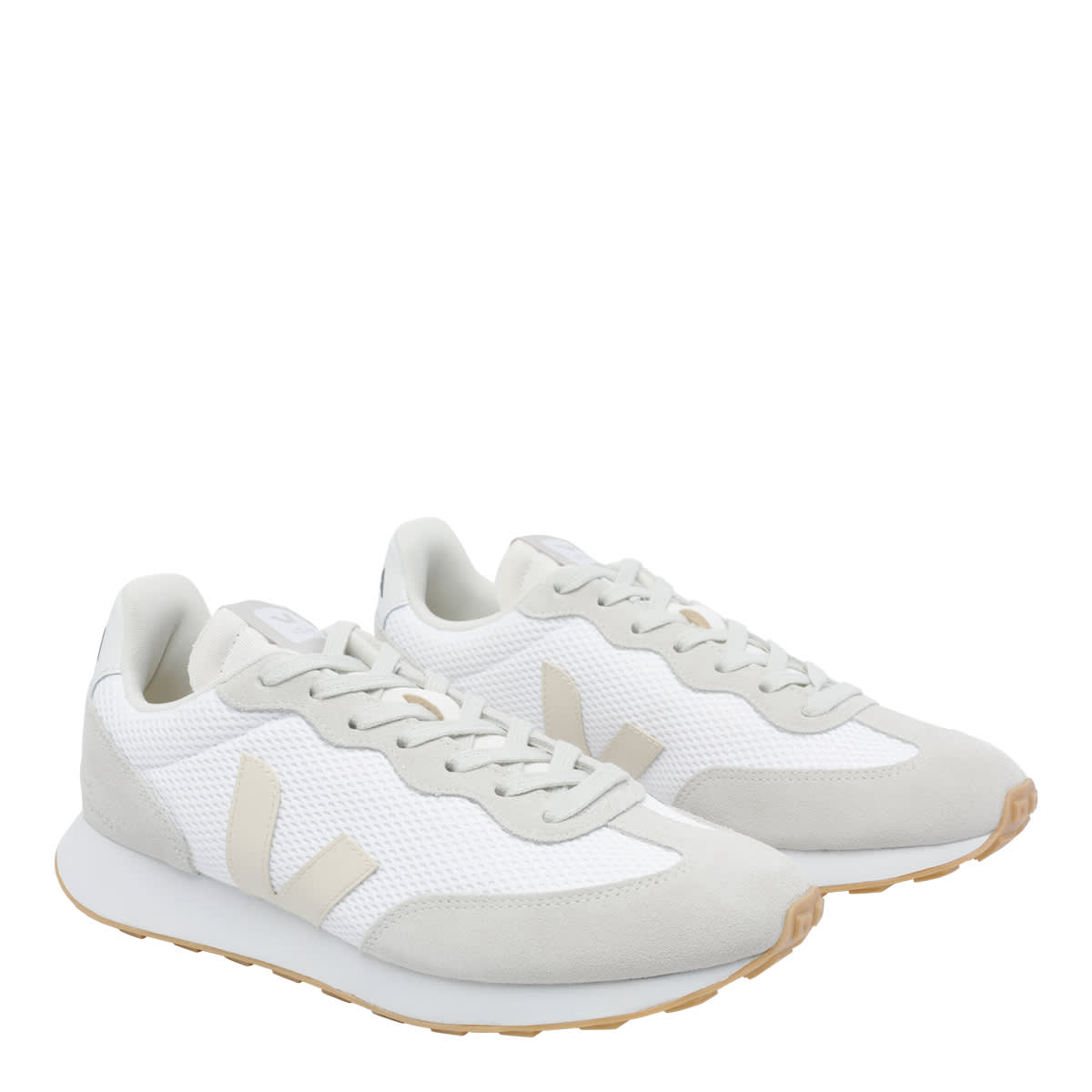 Veja Rio Branco Suede-paneled Mesh Trainers In White