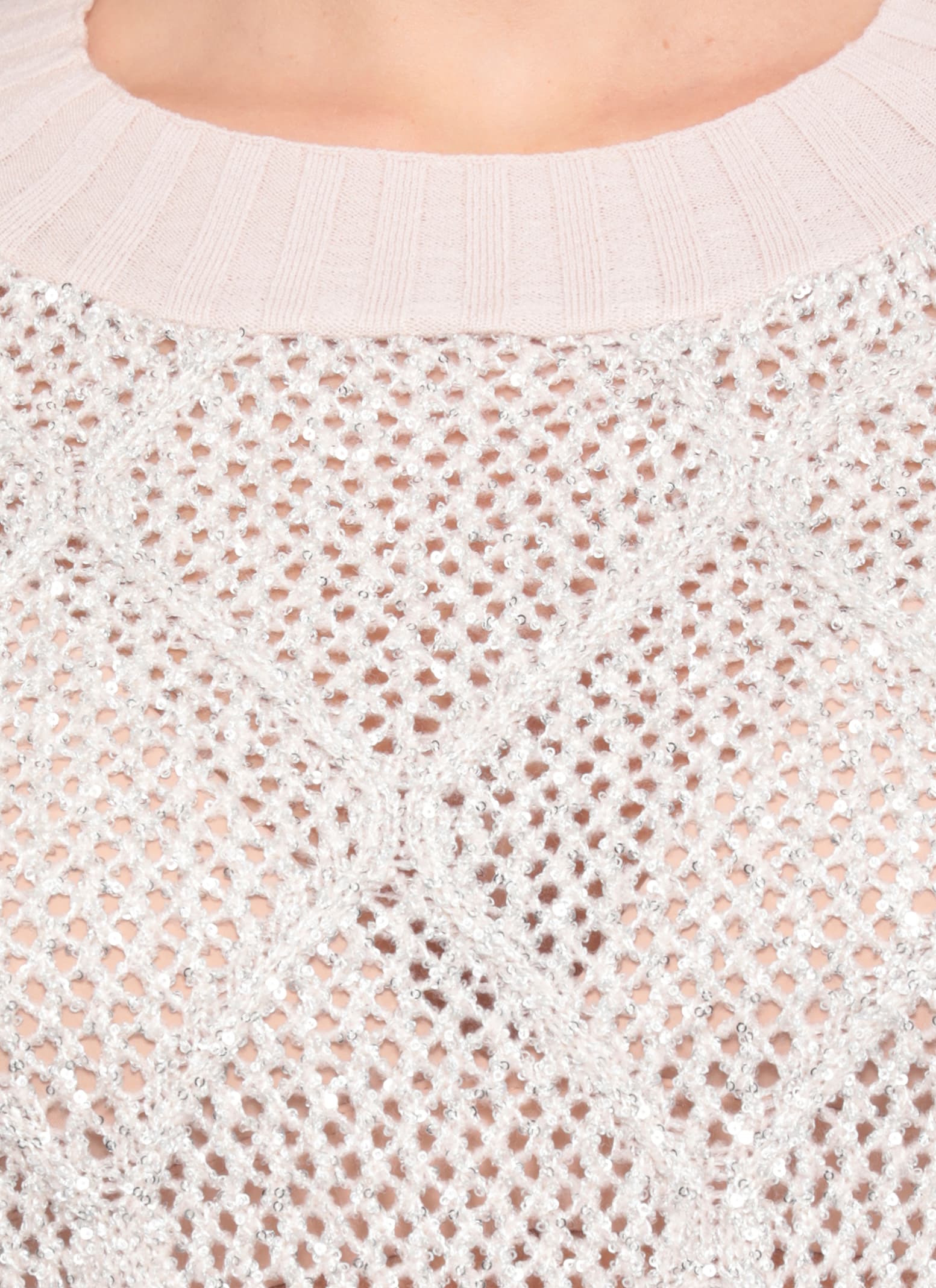 D Exterior Sweater With Paillettes In Pink