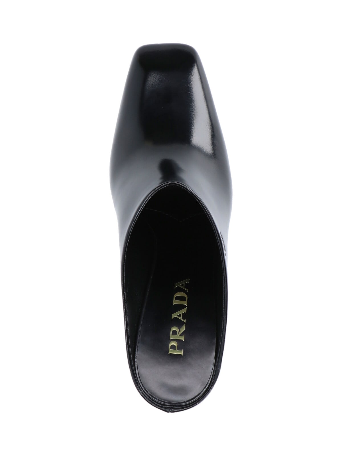 Prada Leather Block Heel Mules With Pointed Toe In Multi