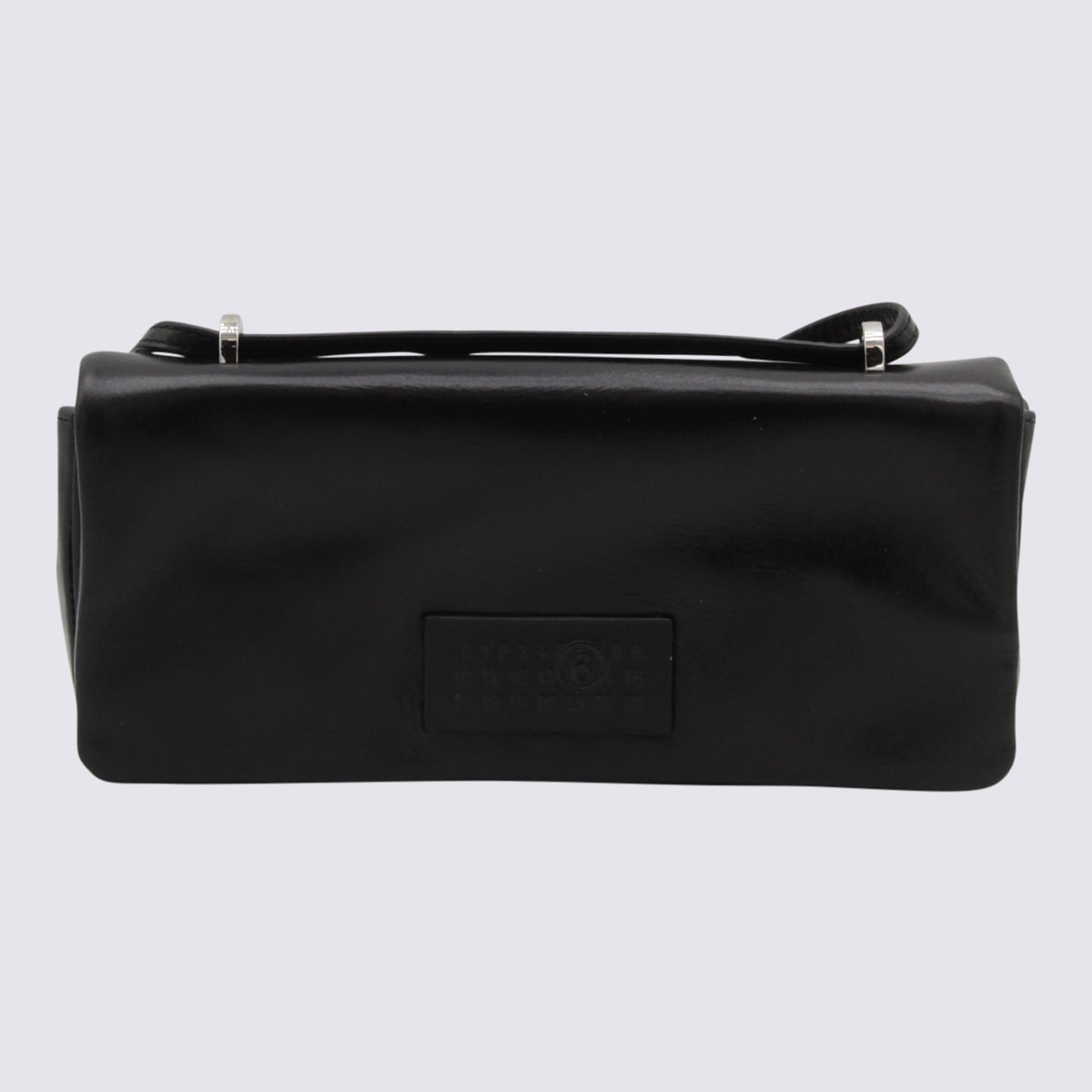 Mm6 Maison Margiela Numeric Flap Leather Shoulder Bag In Black