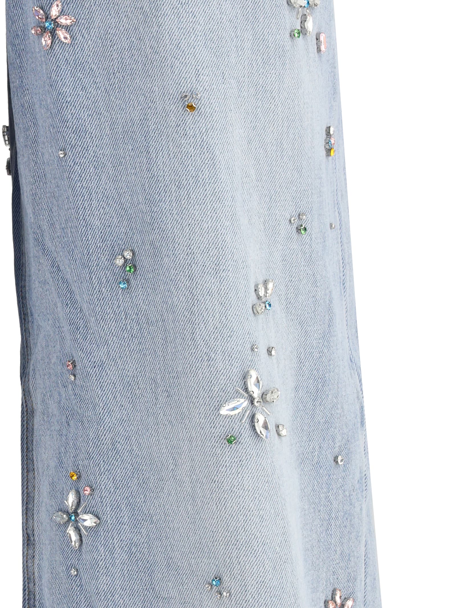 Self-portrait Wide Leg Jeans In Blue