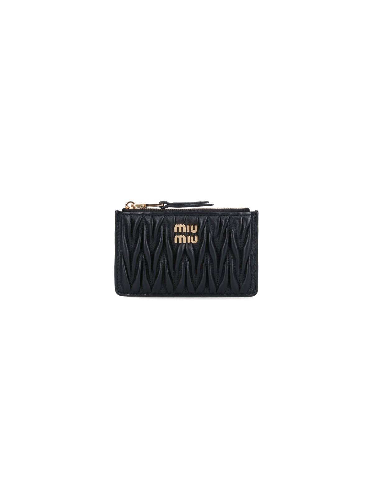 Shop Miu Miu Matelassé Wallet In Nero