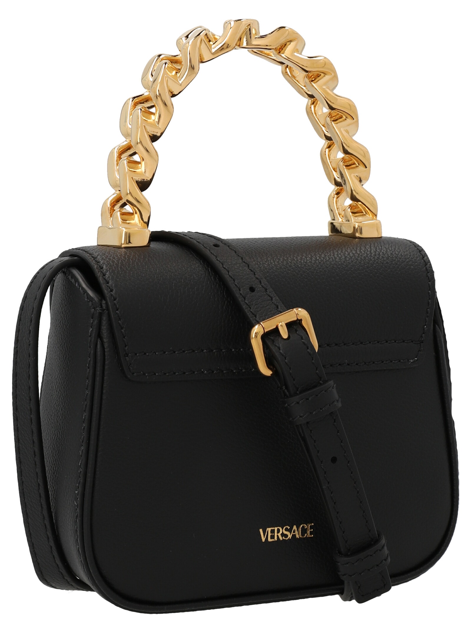 Shop Versace La Medusa Mini Handbag In Black