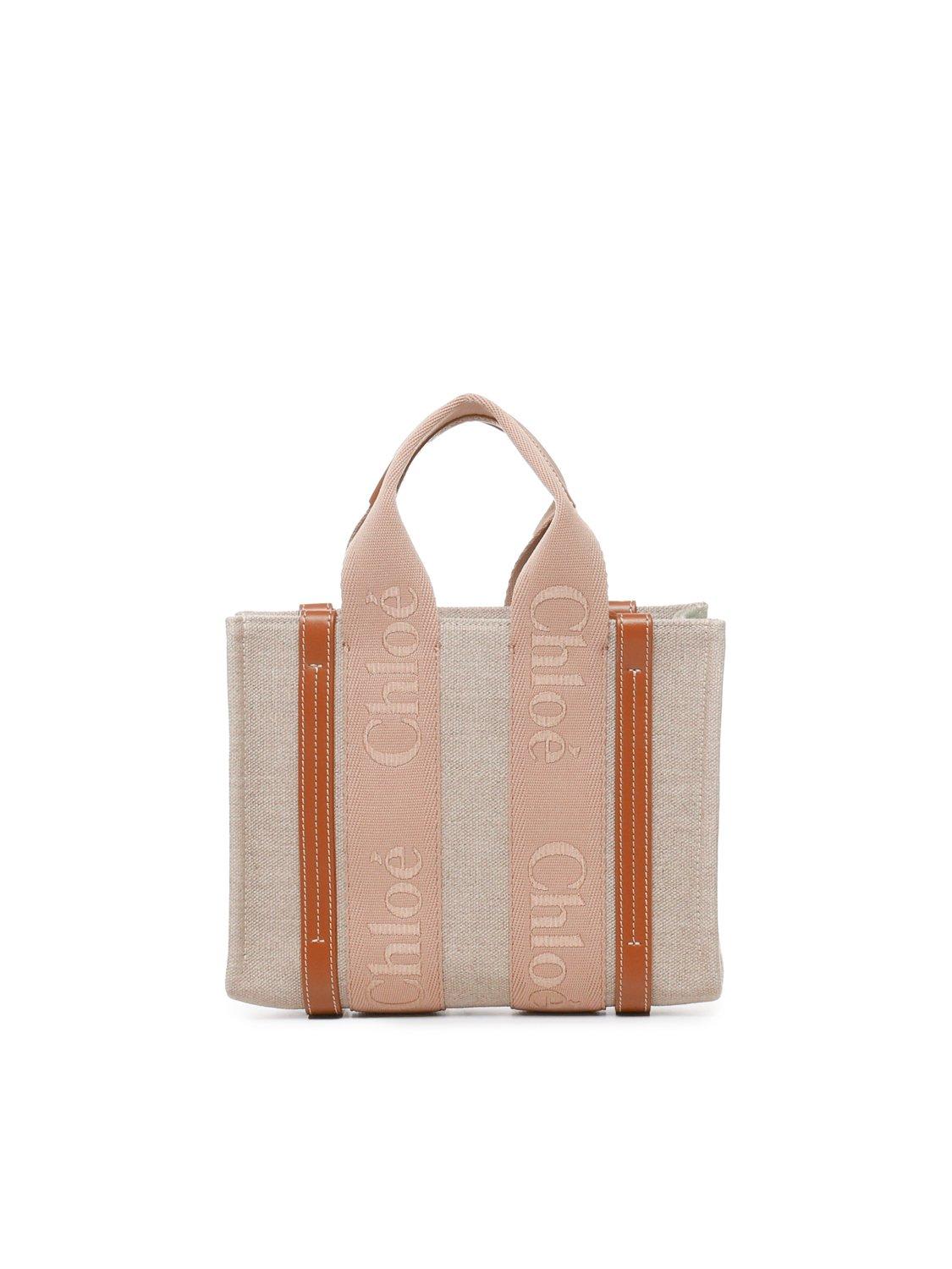 Shop Chloé Woody Small Tote Bag In Soft Tan