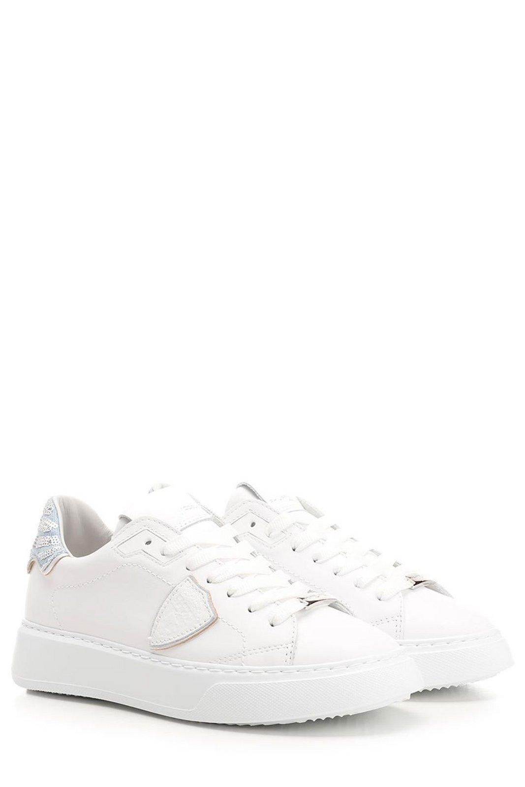 Philippe Model Low Help Recreational Shoe In Bianco E Celeste