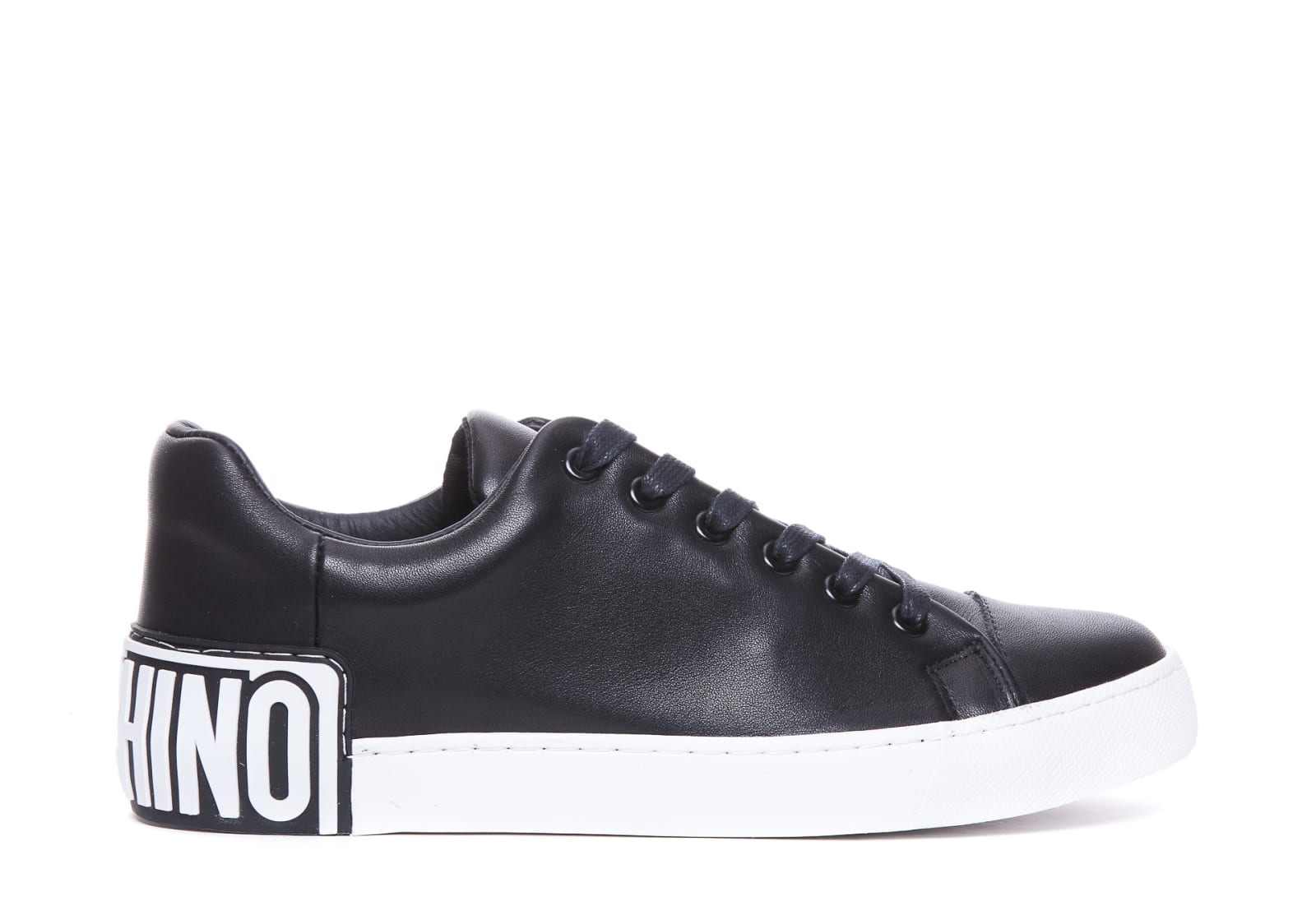 Shop Moschino Maxi Logo Sneakers In Black