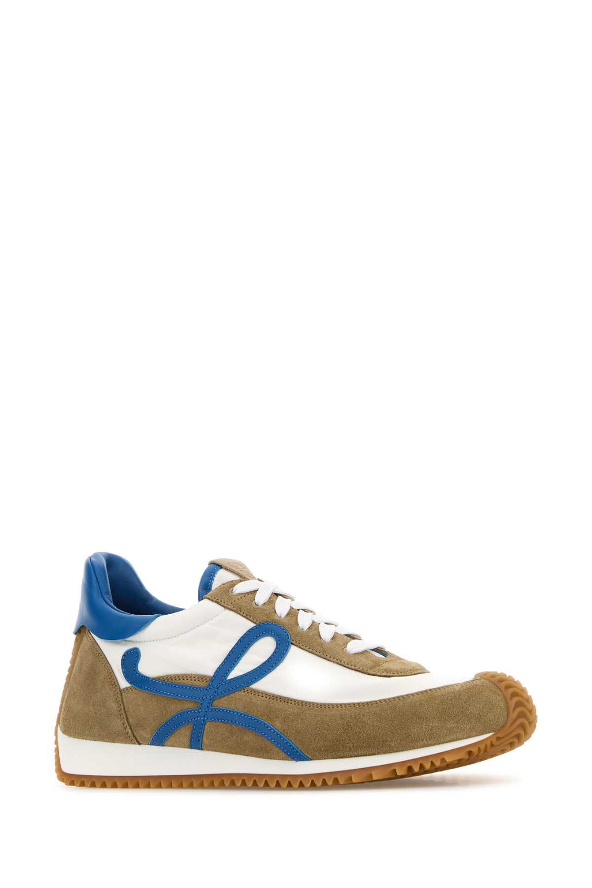 Loewe Sneakers Flow Runner Multicolor In Pelle Scamosciata E Nylon Uomo In Brown