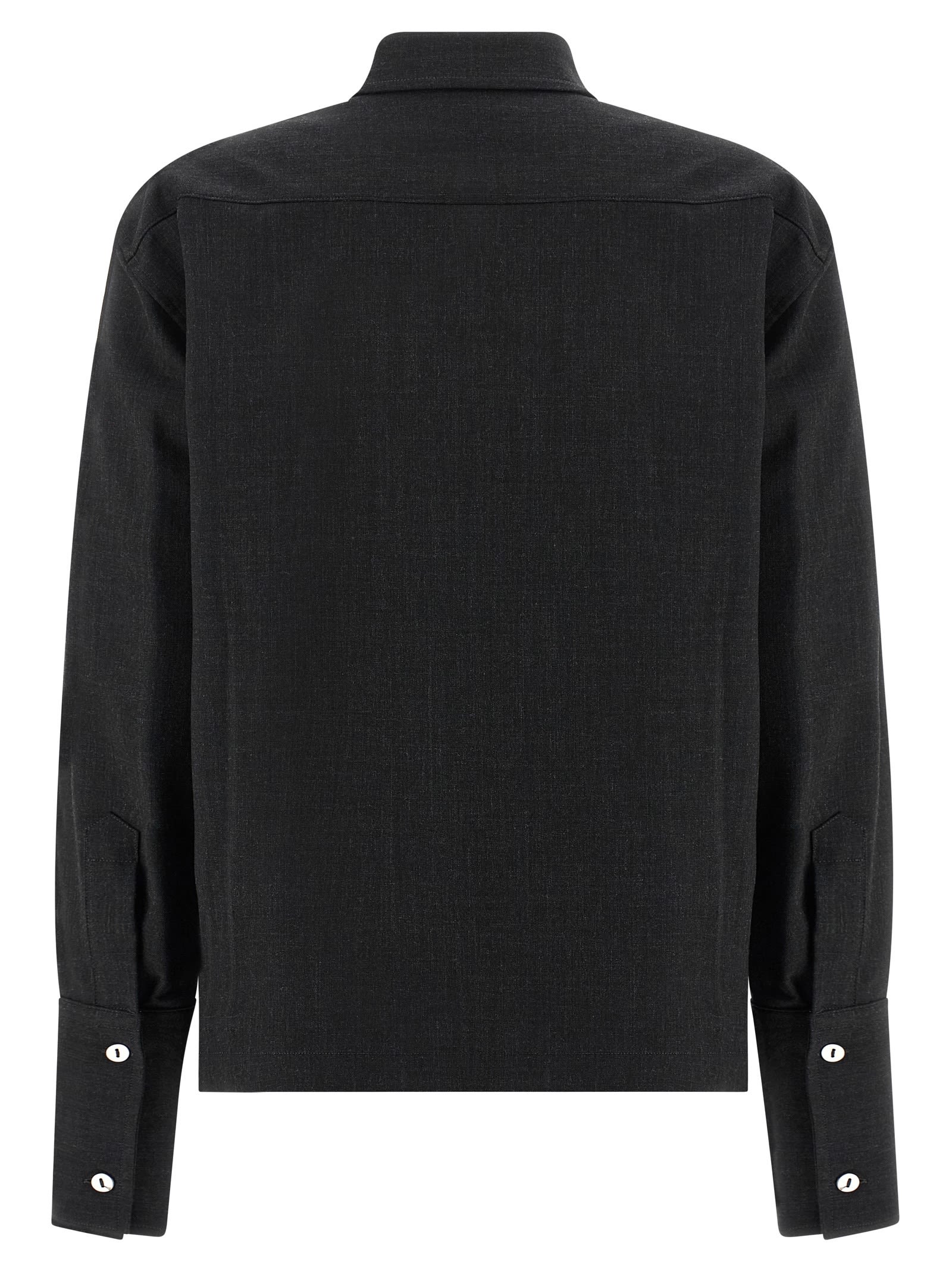 The Latest Black Long-sleeved Shirt With Classic Collar In Black