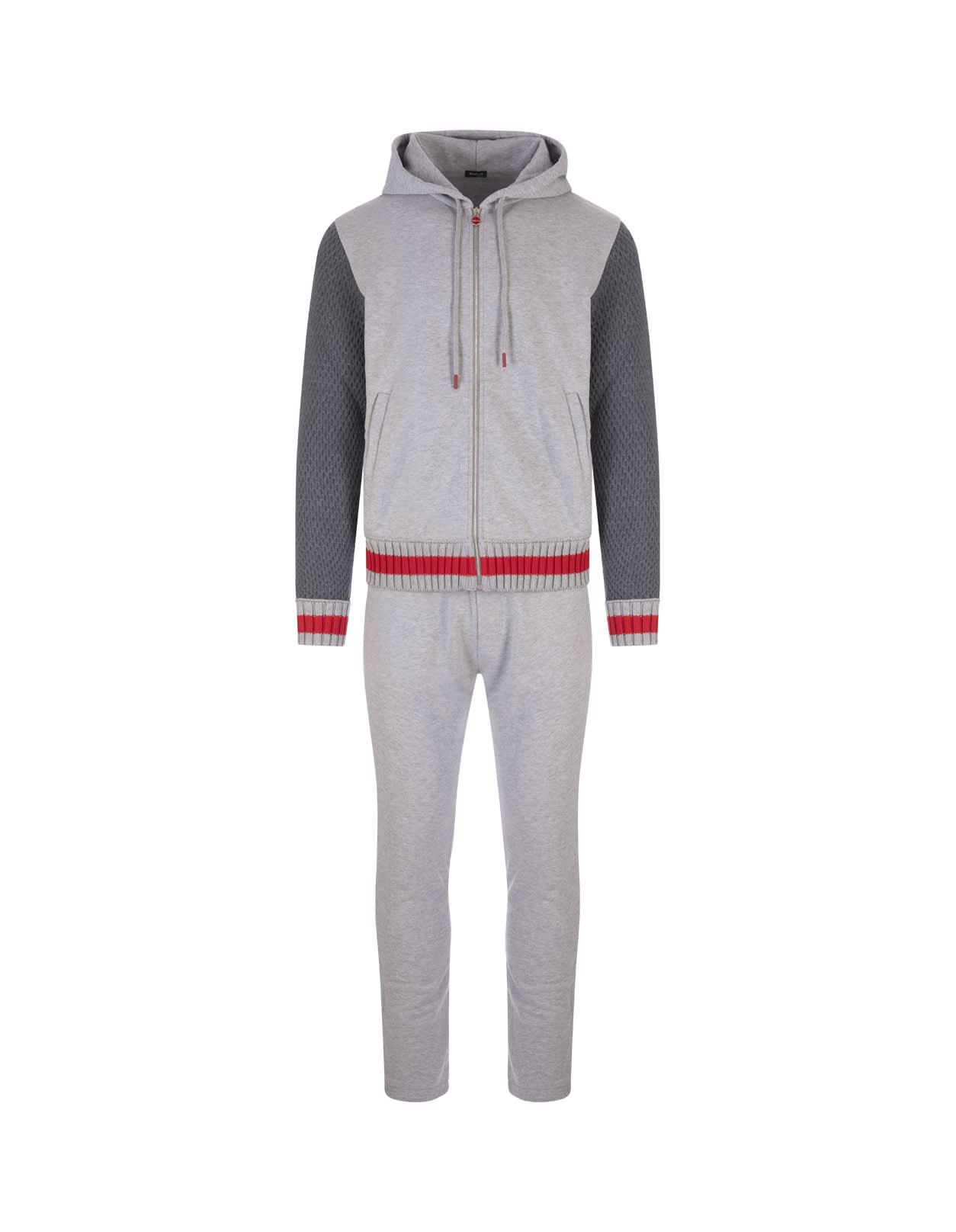 Kiton Man Grey And Red Track Suit