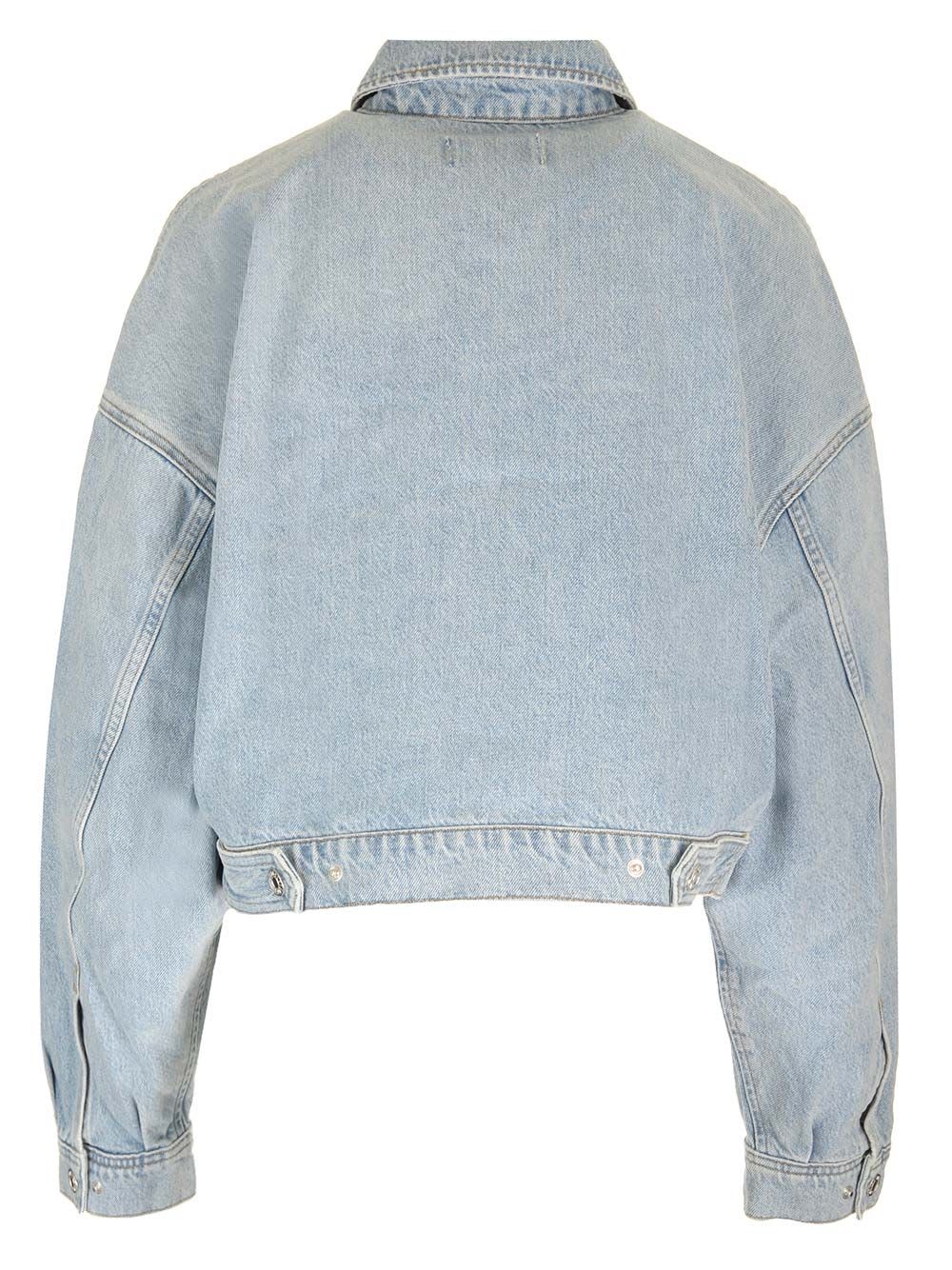 Shop Agolde Luka Denim Jacket In Light Blue