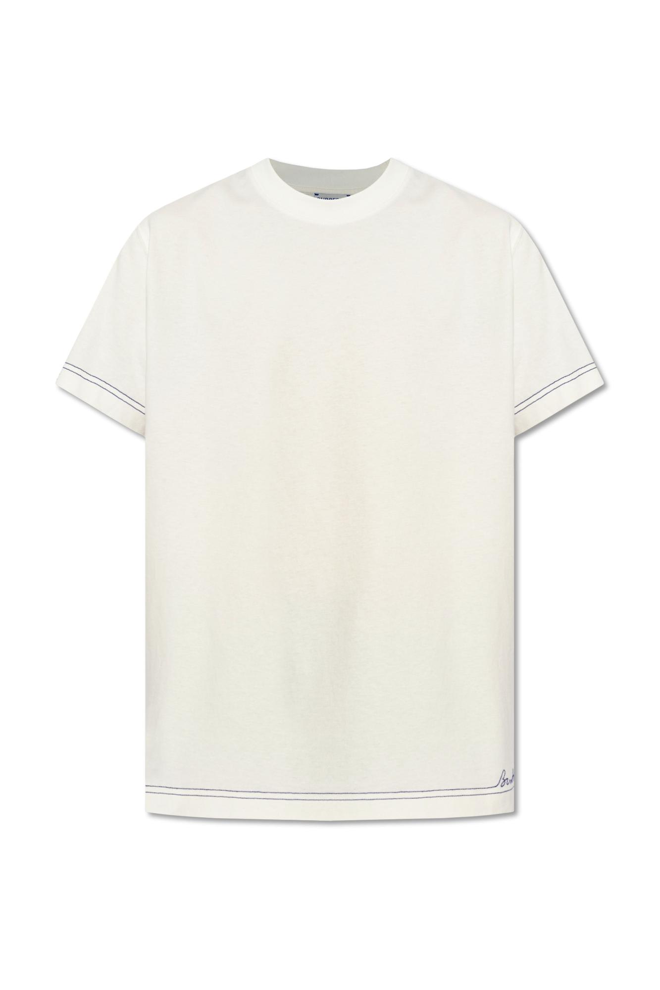Shop Burberry T-shirt With A Patch In White