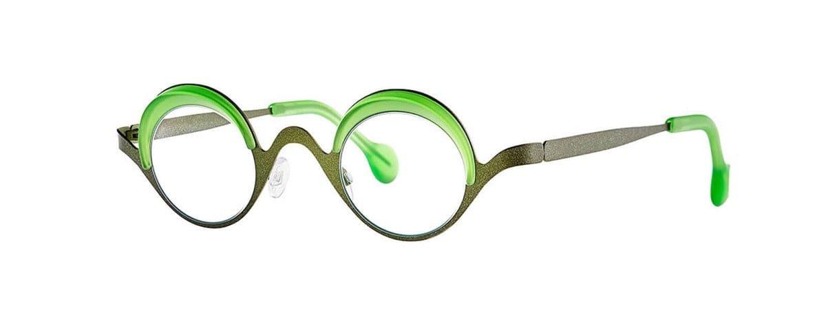 Shop Theo Eyewear Calli 7184 Glasses In Olive/green