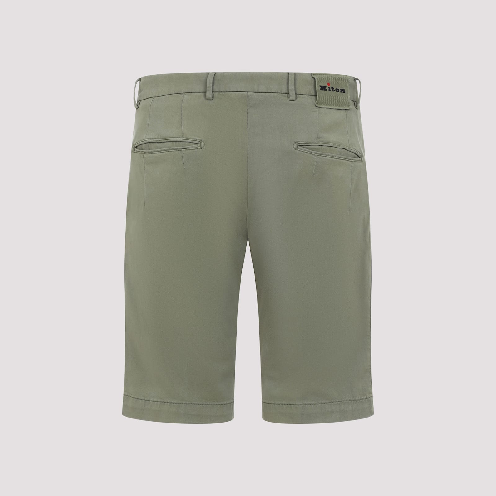 Shop Kiton Shorts In Verde Militare