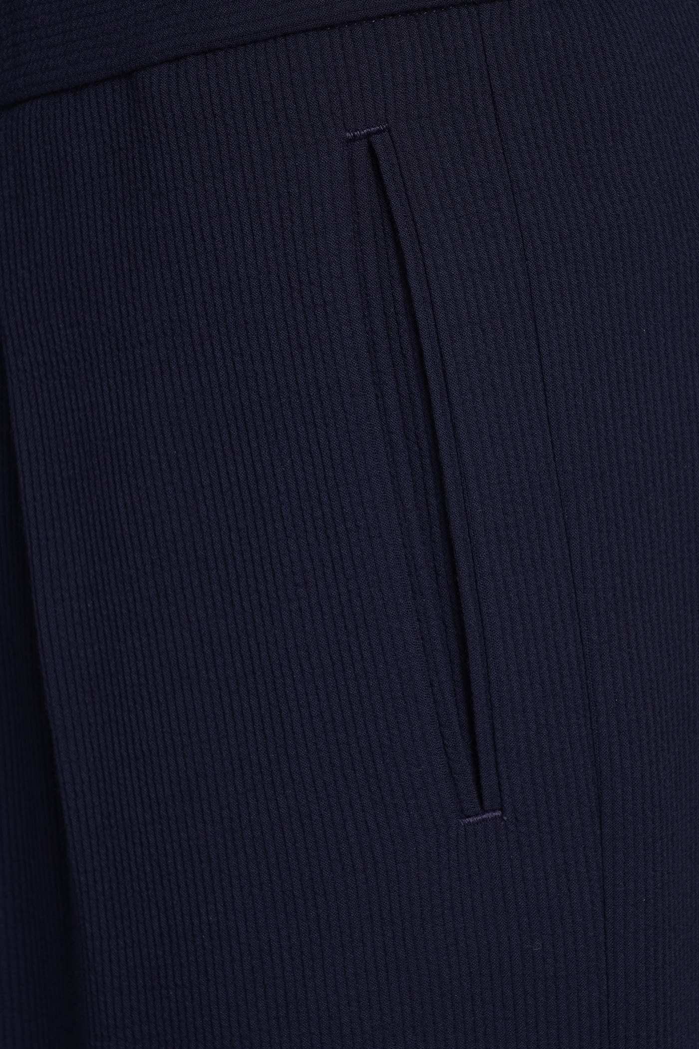 Shop Giorgio Armani Pants In Blue Wool In Multicolour