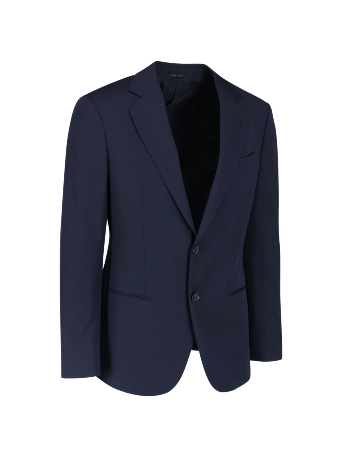 Shop Giorgio Armani Single-breasted Suit In Navy