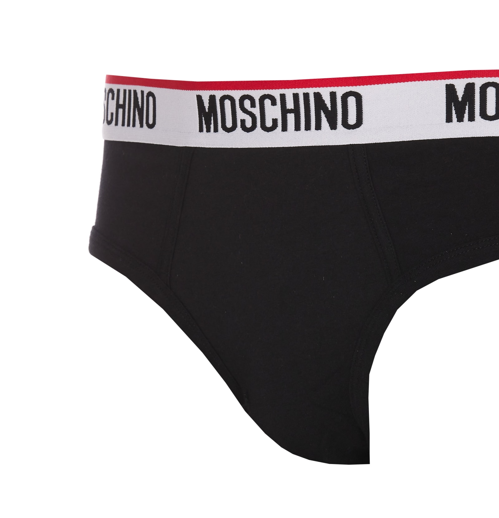 Shop Moschino Logo Band Bipack Slip In Black