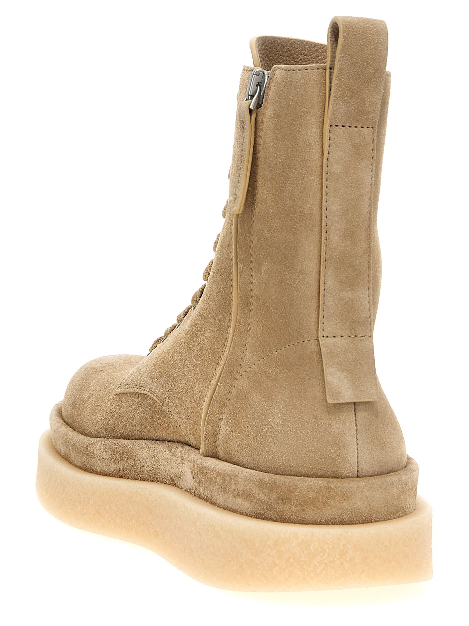 Shop Jil Sander Suede Ankle Boots In Beige