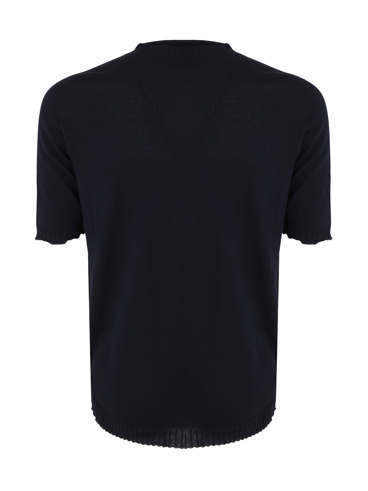 Shop Md75 Short Sleeve Round Neck Pullover In Basic Blue
