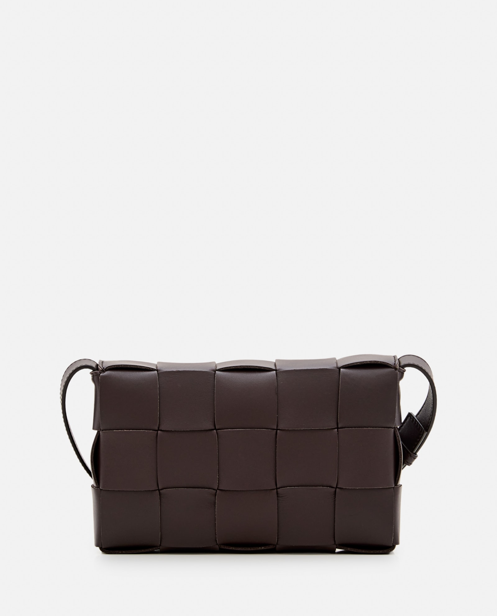 Shop Bottega Veneta Cassette Leather Shoulder Bag In Brown