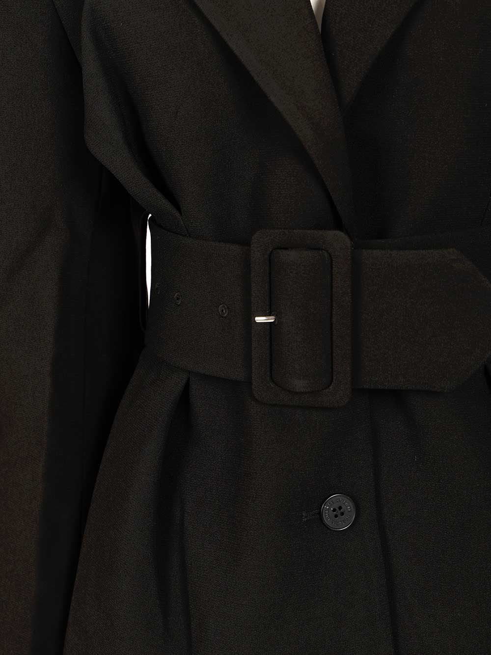 Rotate Birger Christensen Black Single-breasted Jacket With Belt In Black