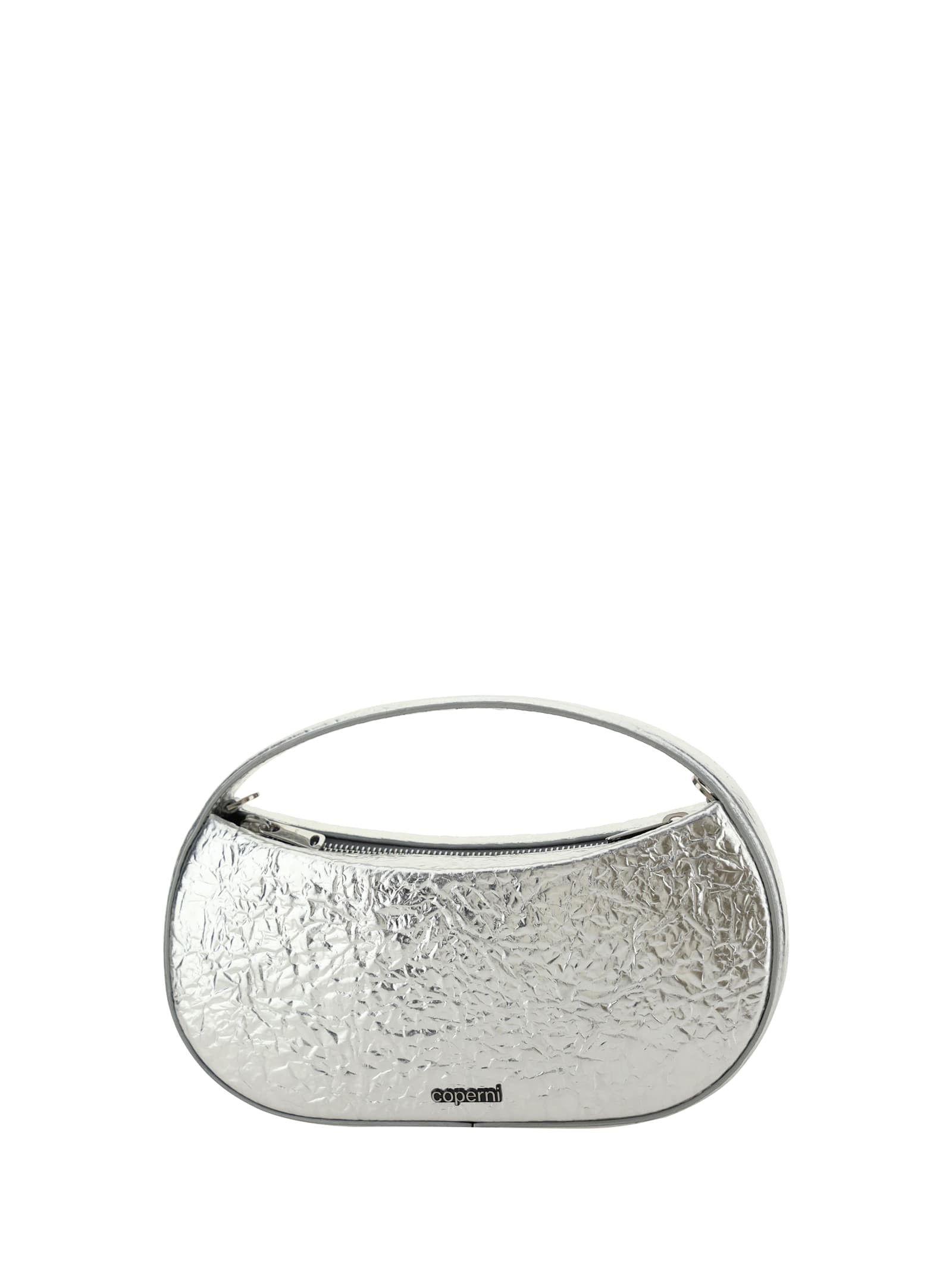 Shop Coperni Foil Small Sound Swipe Handbag In Silver