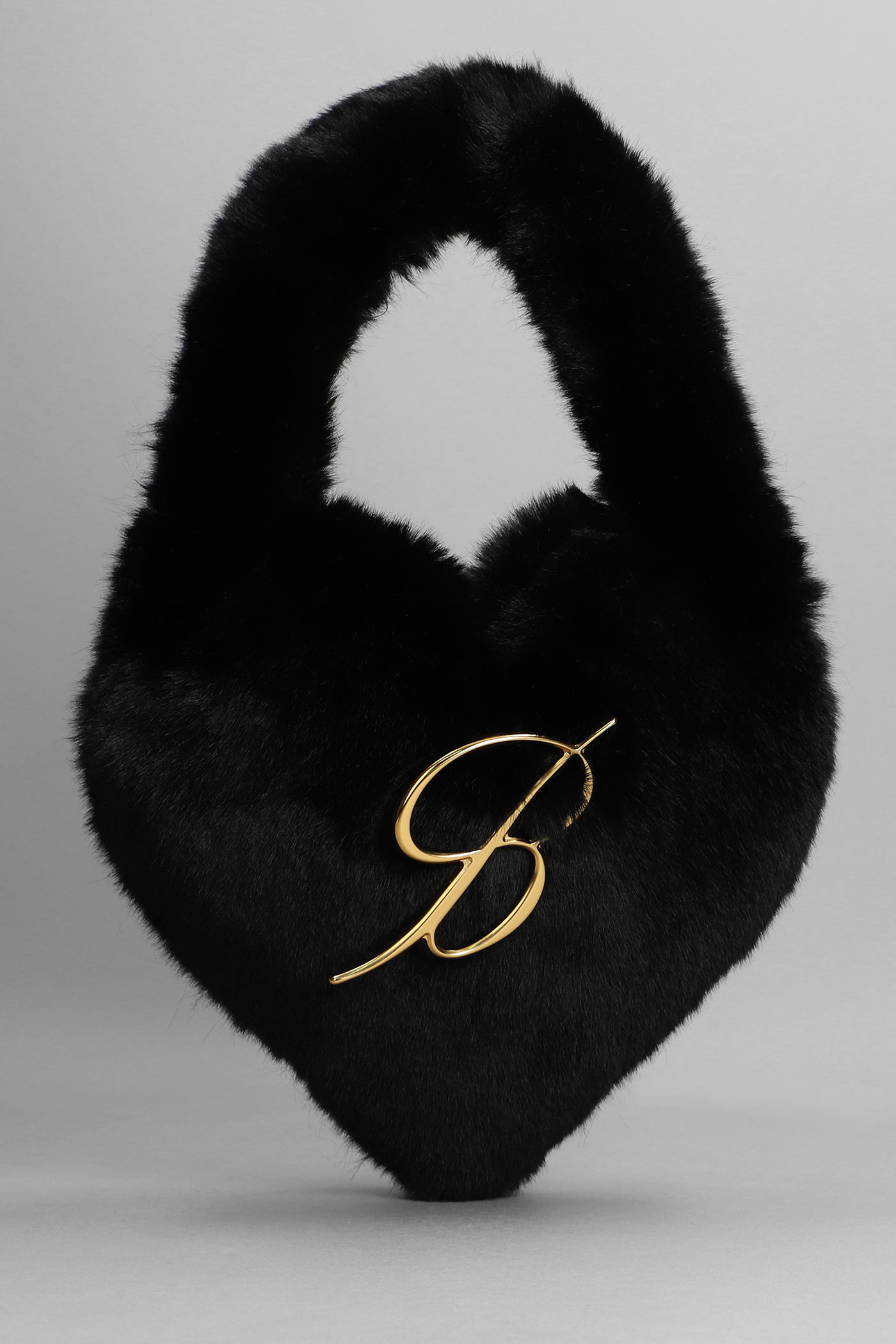 Blumarine Hand Bag In Black Eco-fur