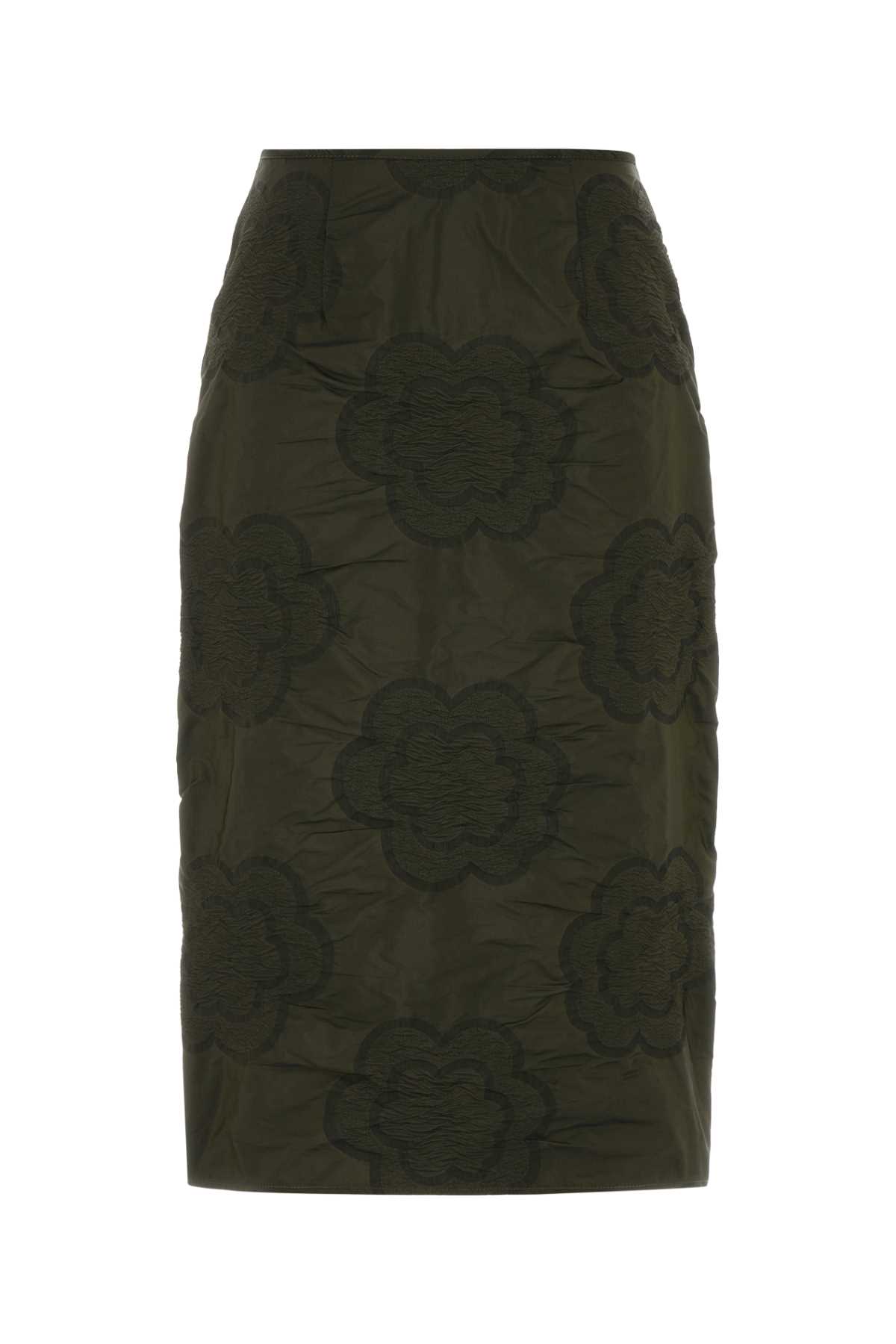Olive Green Polyester Blend Allegra Skirt