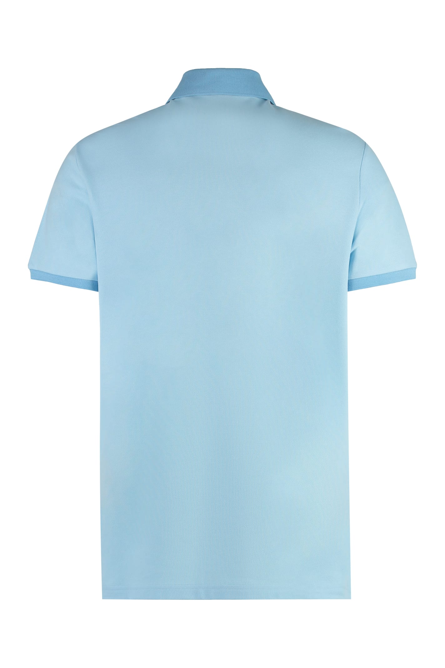 Shop Etro Short Sleeve Cotton Polo Shirt In Light Blue