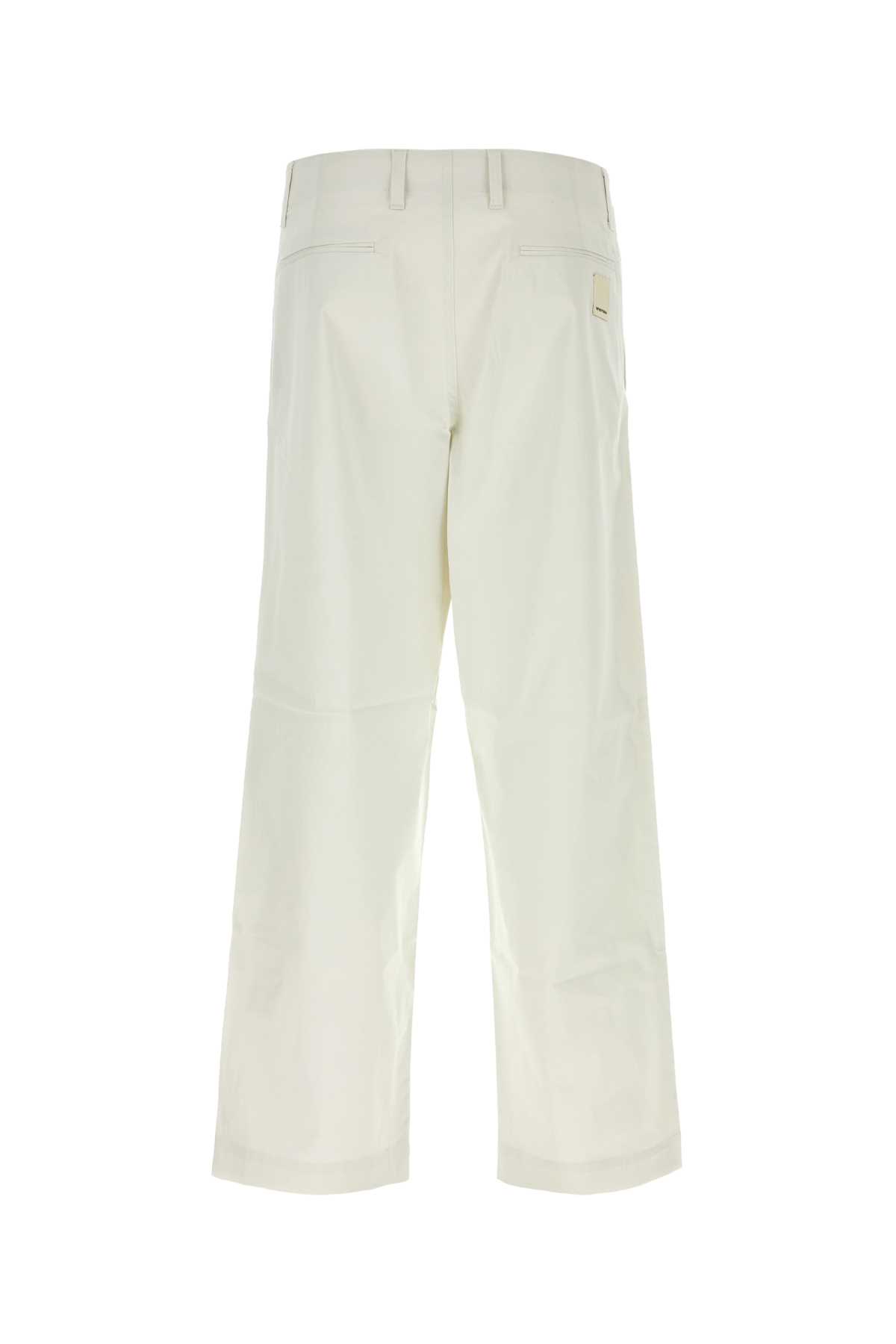 Shop Emporio Armani Chalk Stretch Cotton Chino Pant In 01i2