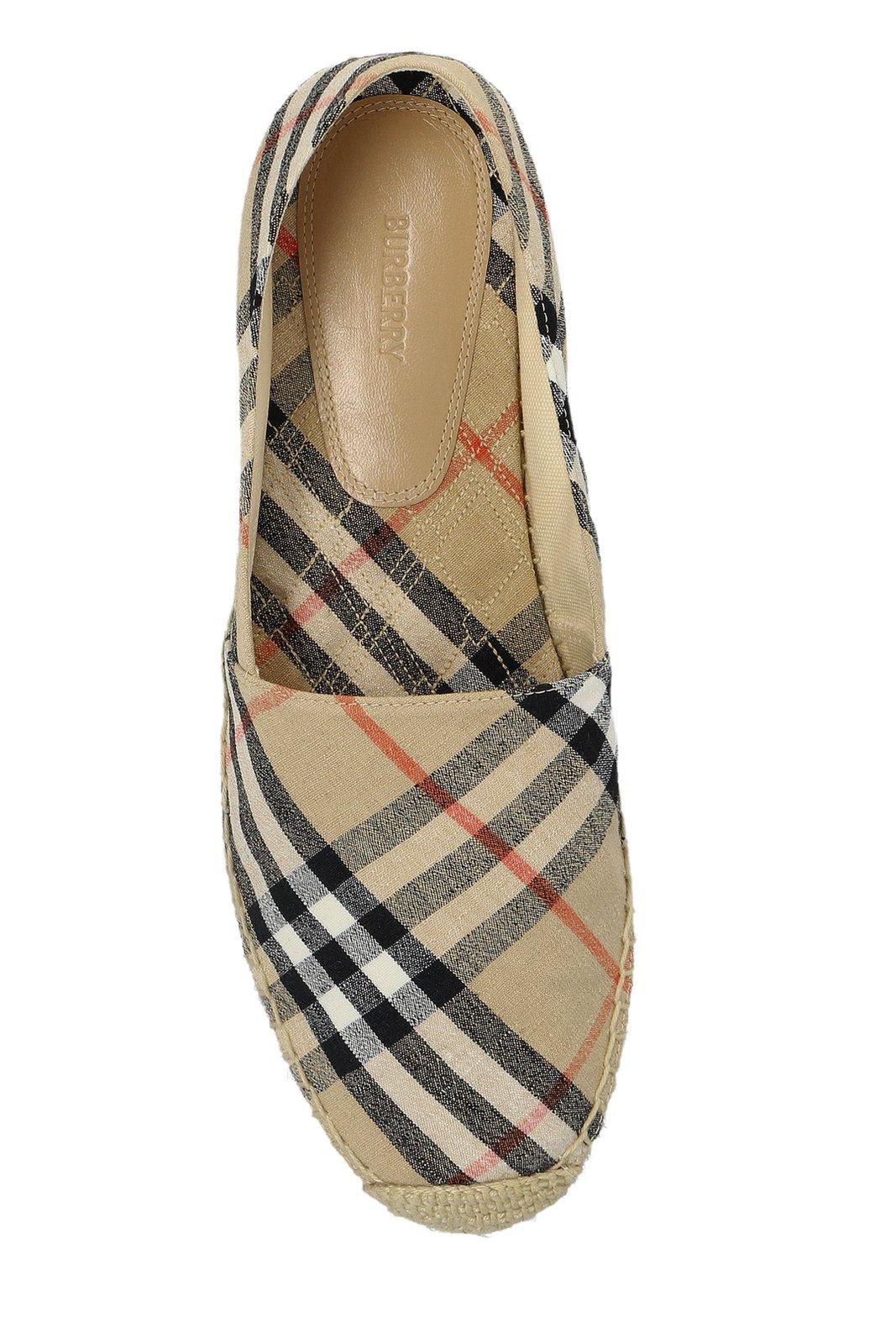 Burberry Canvas Check Pattern Espadrilles With Round Toe
