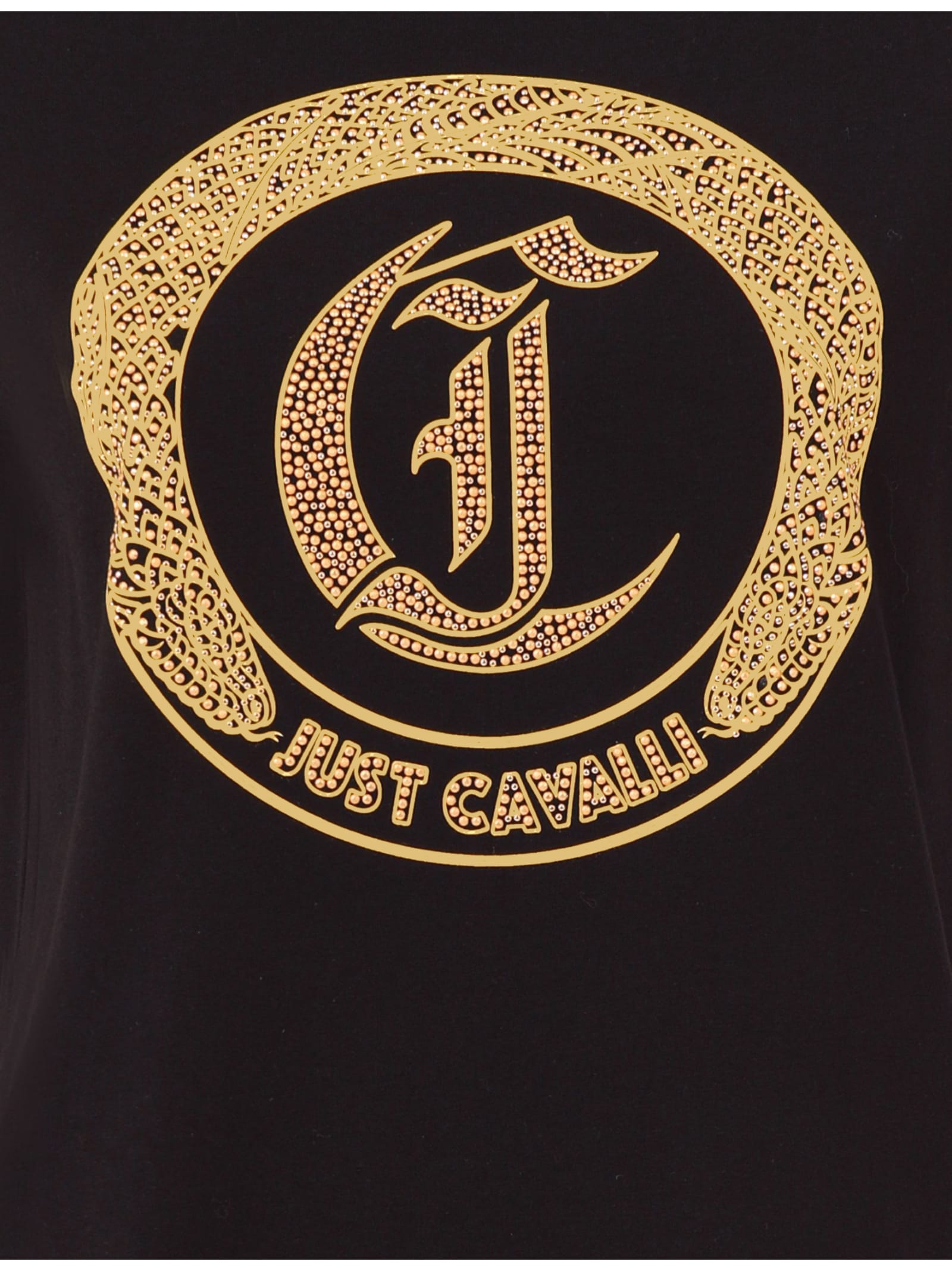 Just Cavalli Logo-embellished T-shirt In Black