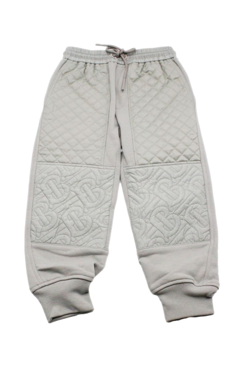 Burberry Fleece Jogging Trousers With Elastic Waistband And Three-dimensional Logo
