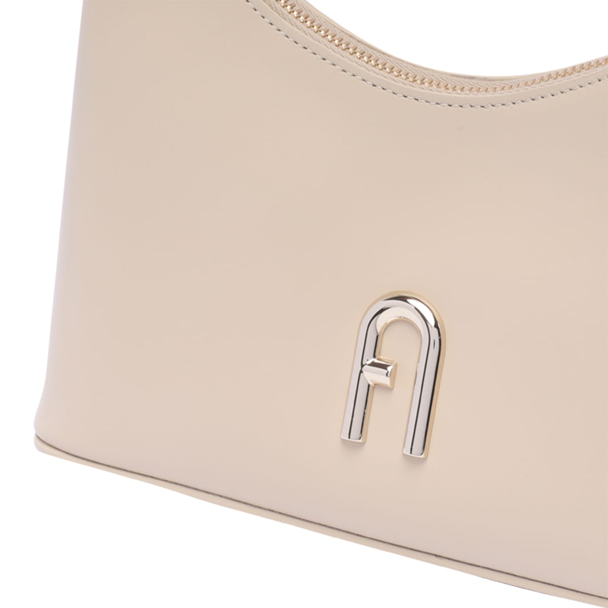 Shop Furla Mini Diamante Shoulder Bag In Ecru