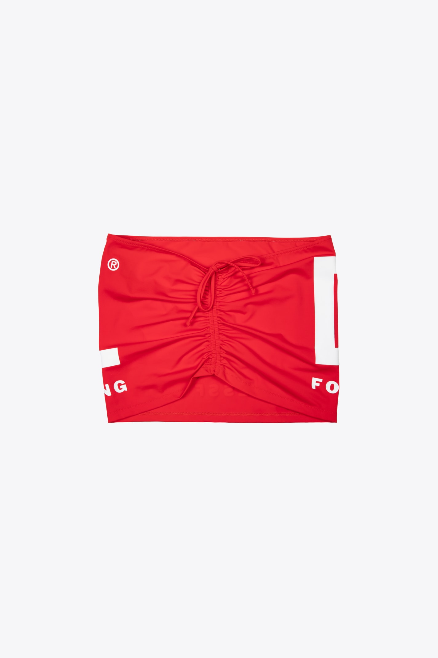 Bfsk-jasmine Red Lycra Mini Skirt With Logo - Bfsk Jasmine